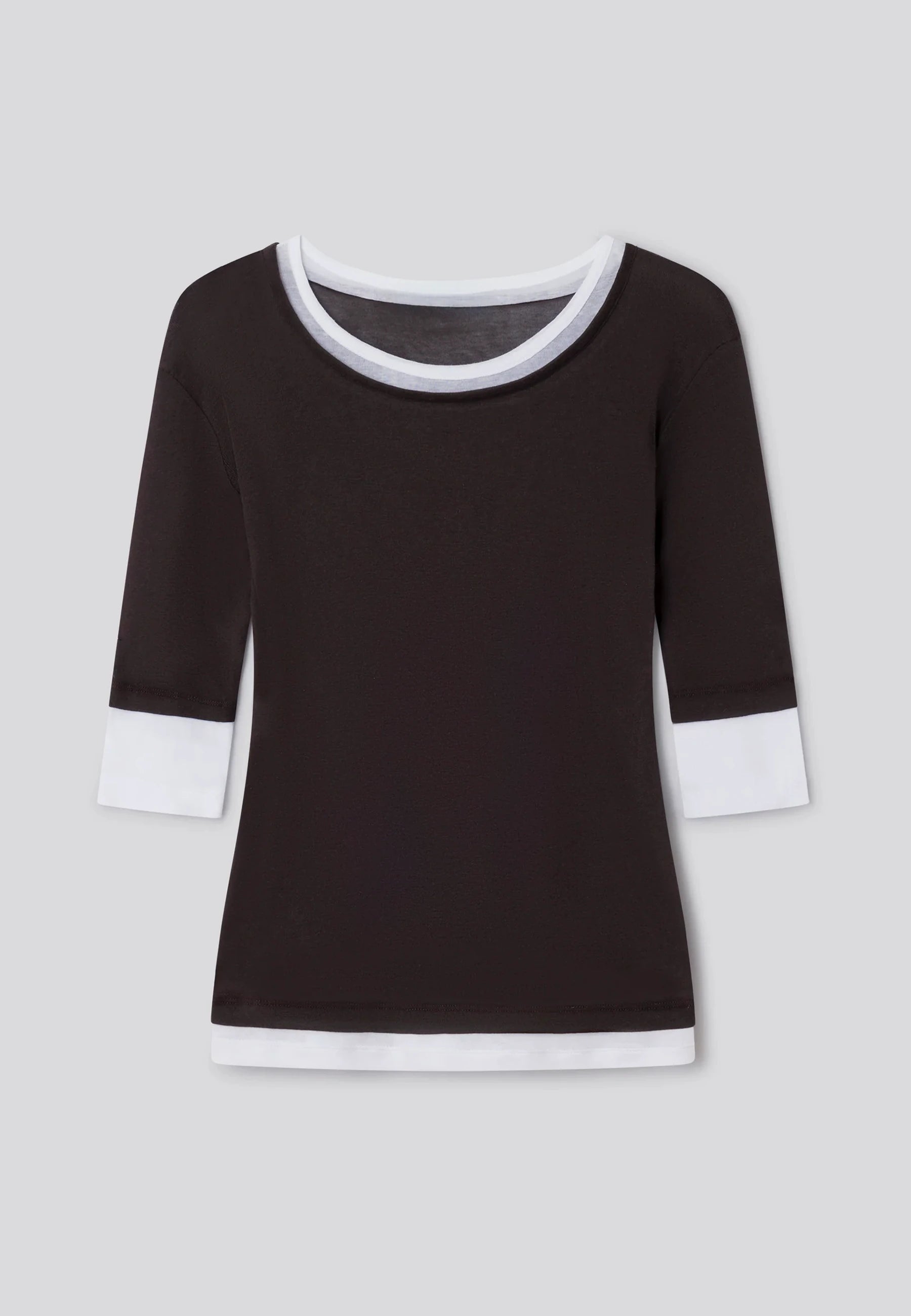Gemma Top - Brown/White