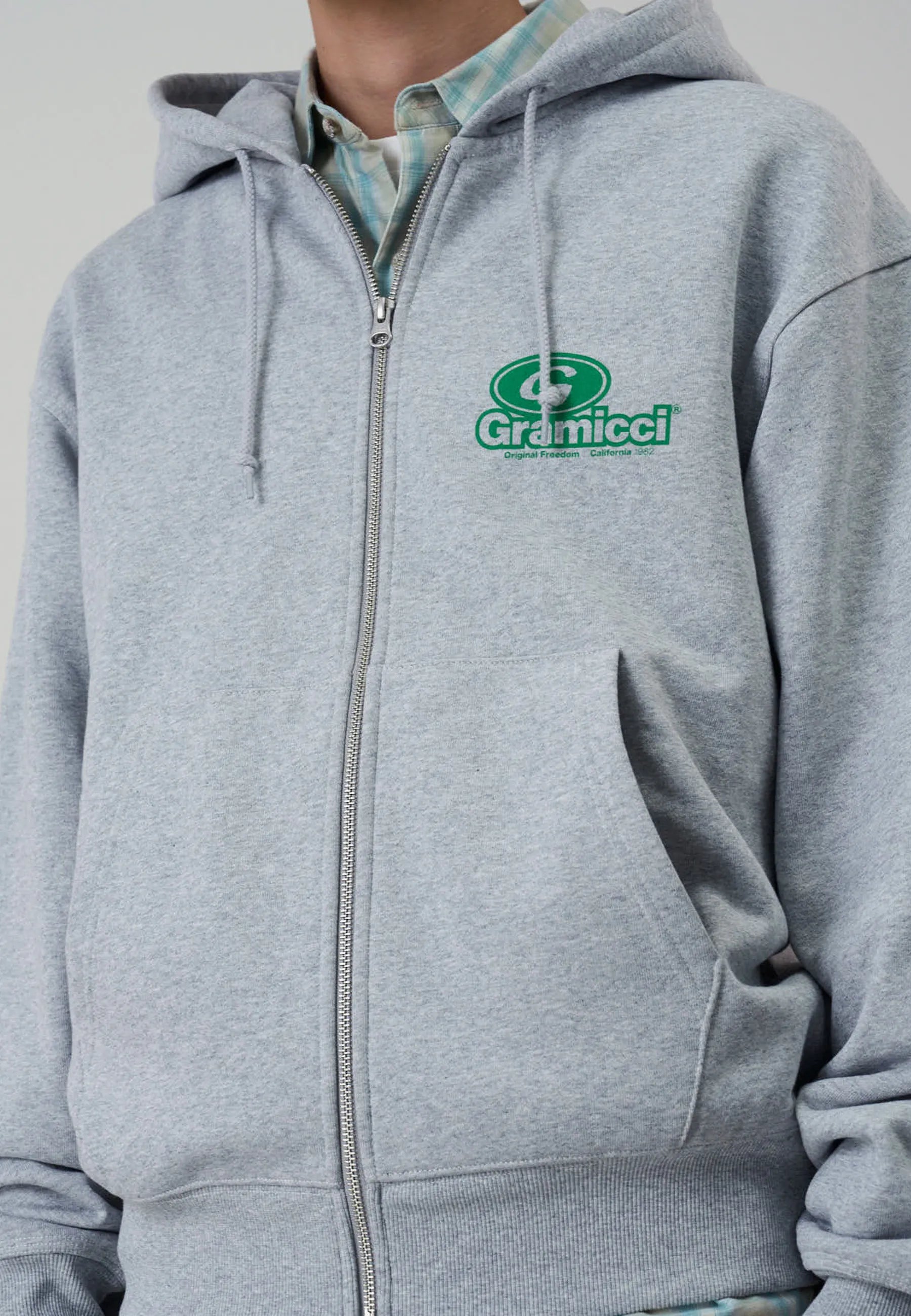 82 Zip Hoodie - Heather Grey