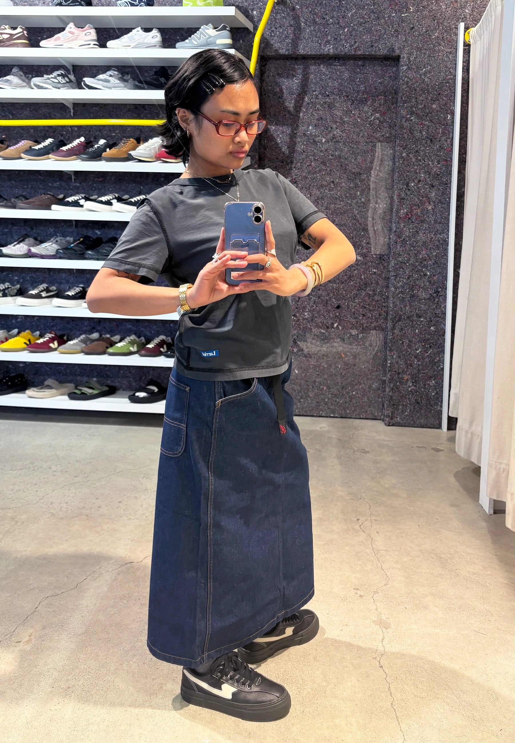 Denim Carpenter Skirt - Rinsed Indigo
