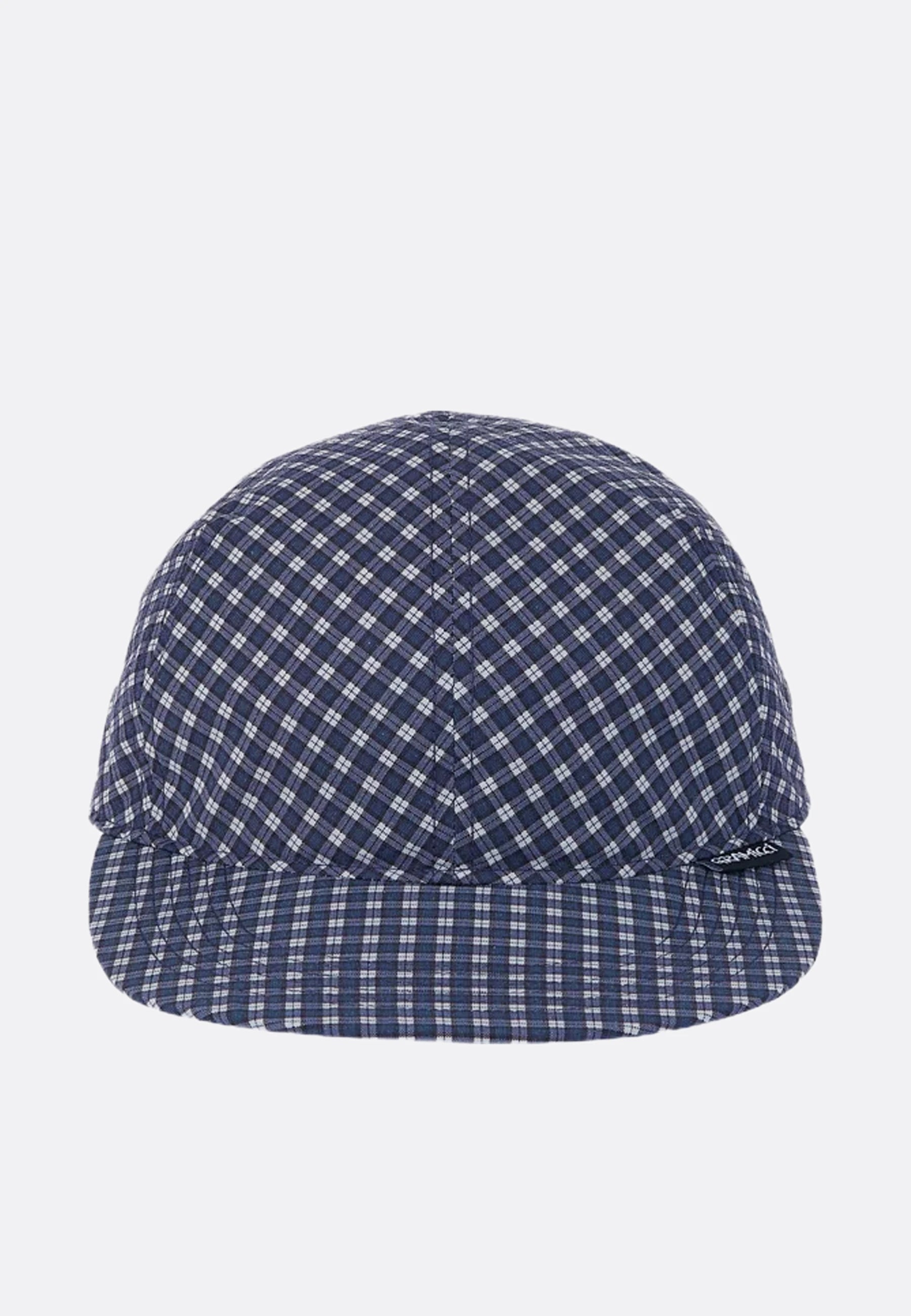 Mini Check Nylon Cap - Navy Check