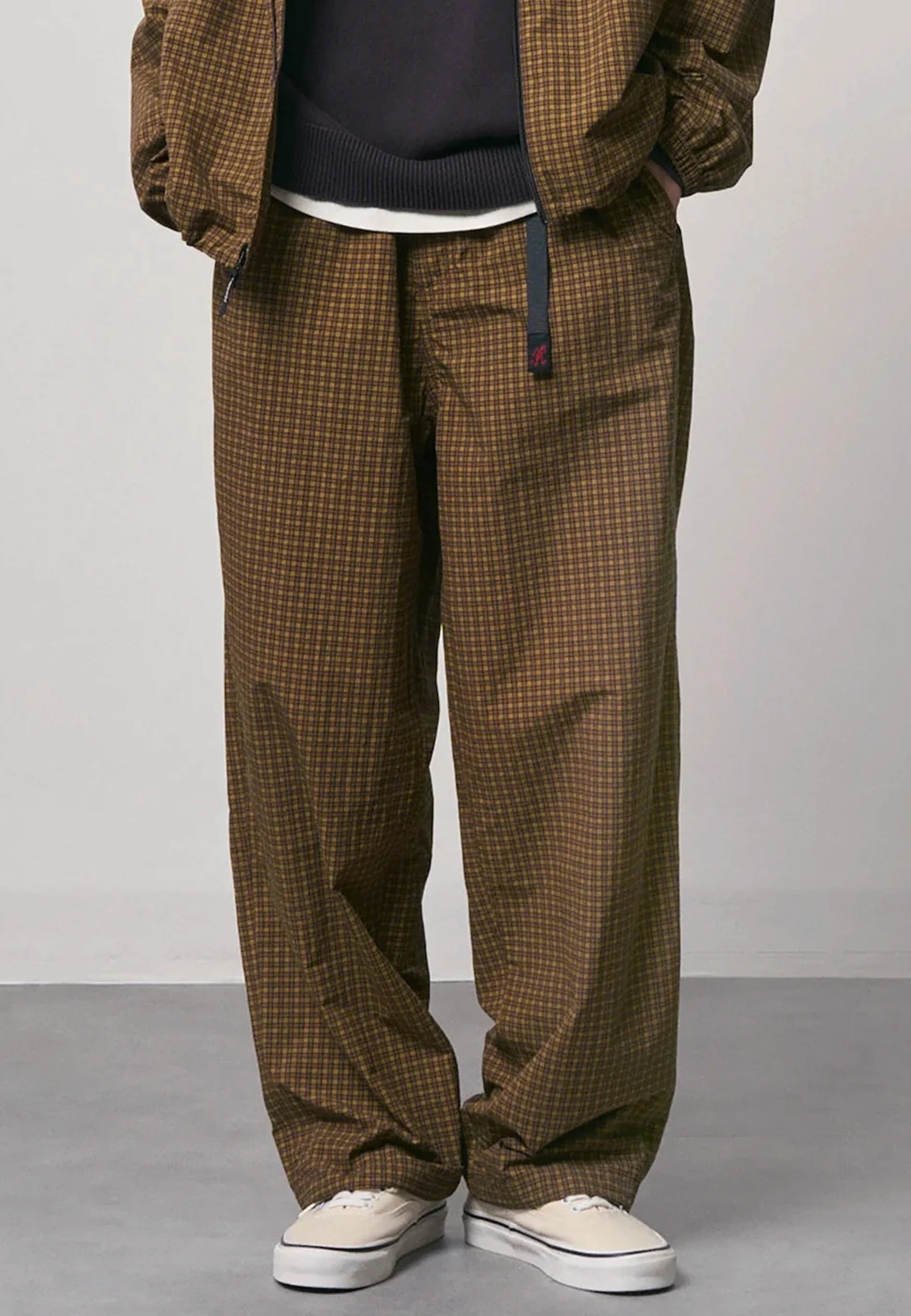 Mini Check Nylon Pant - Brown Check