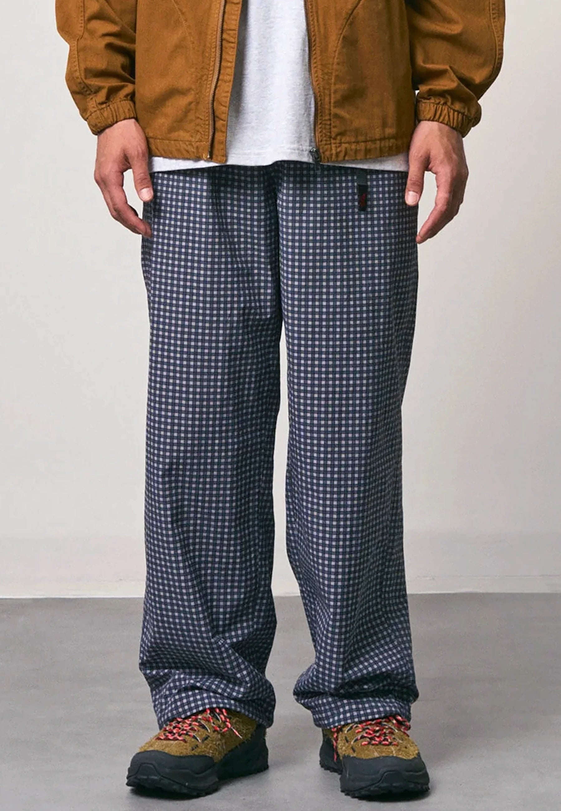 Mini Check Nylon Pant - Navy Check