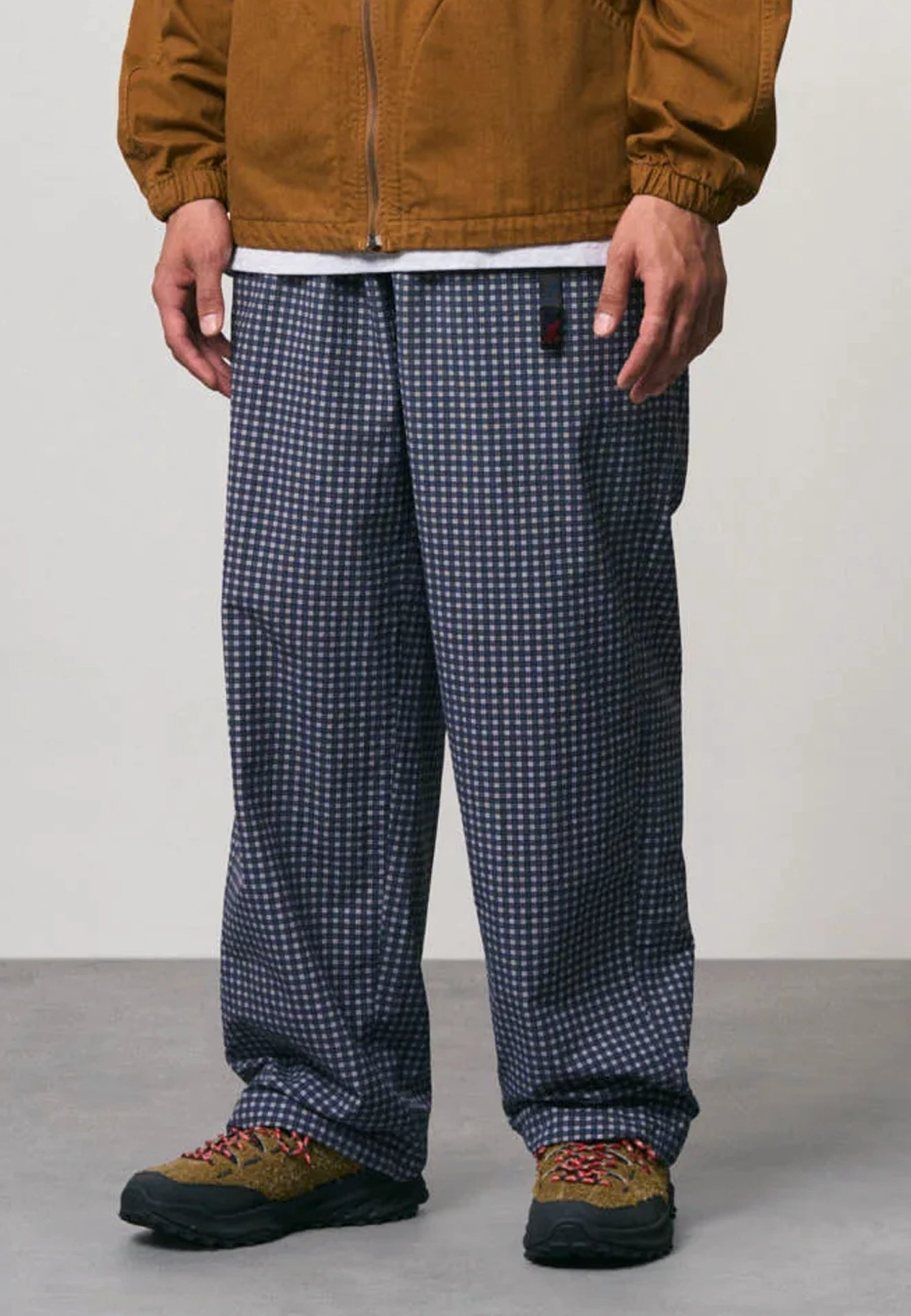 Mini Check Nylon Pant - Navy Check