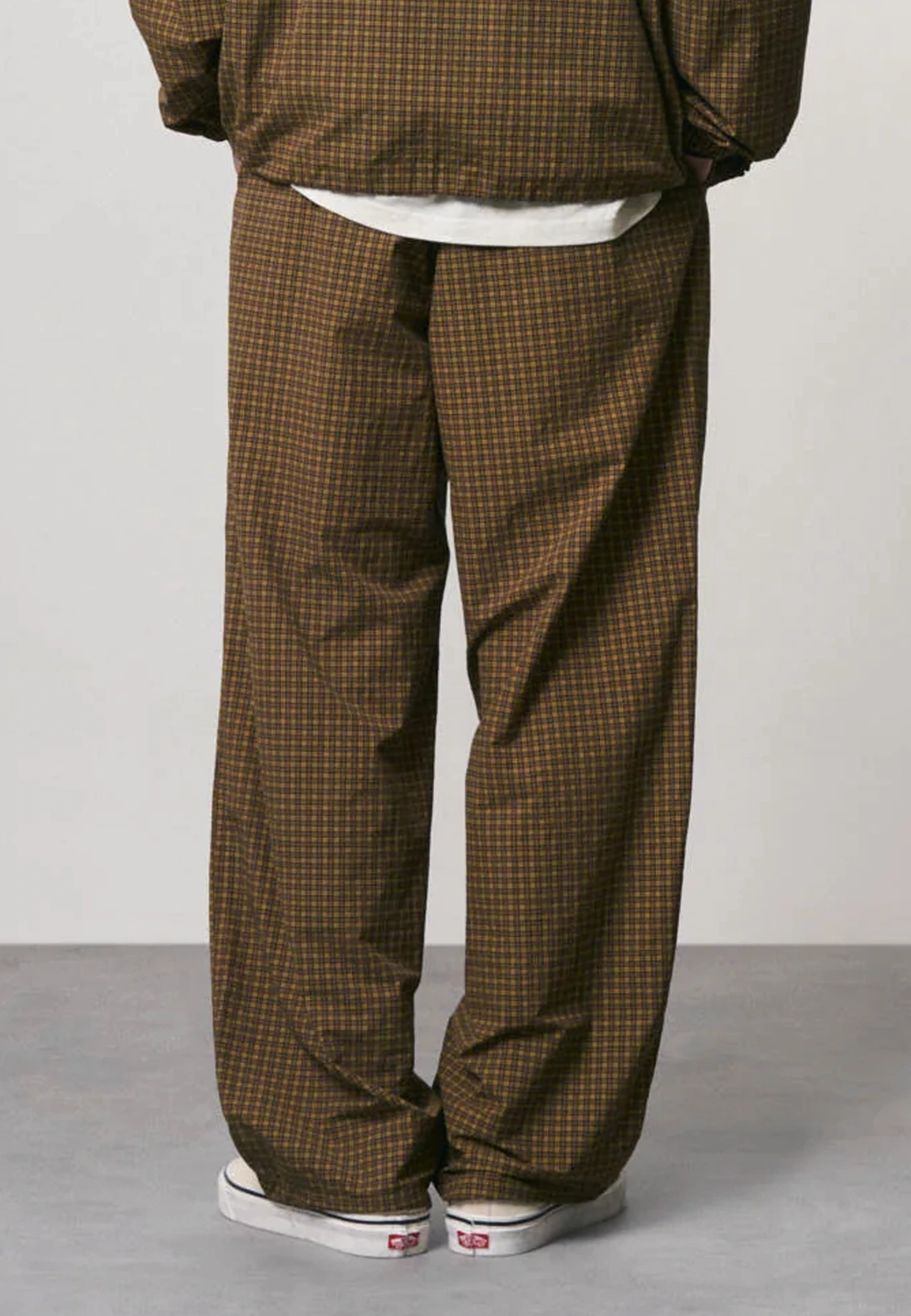 Mini Check Nylon Pant - Brown Check