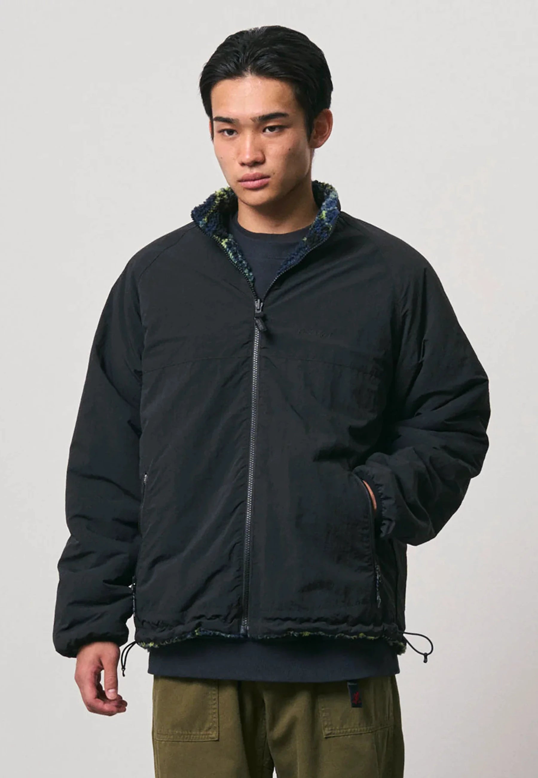 Reversible Sherpa Plaid Jacket - Plaid/Black