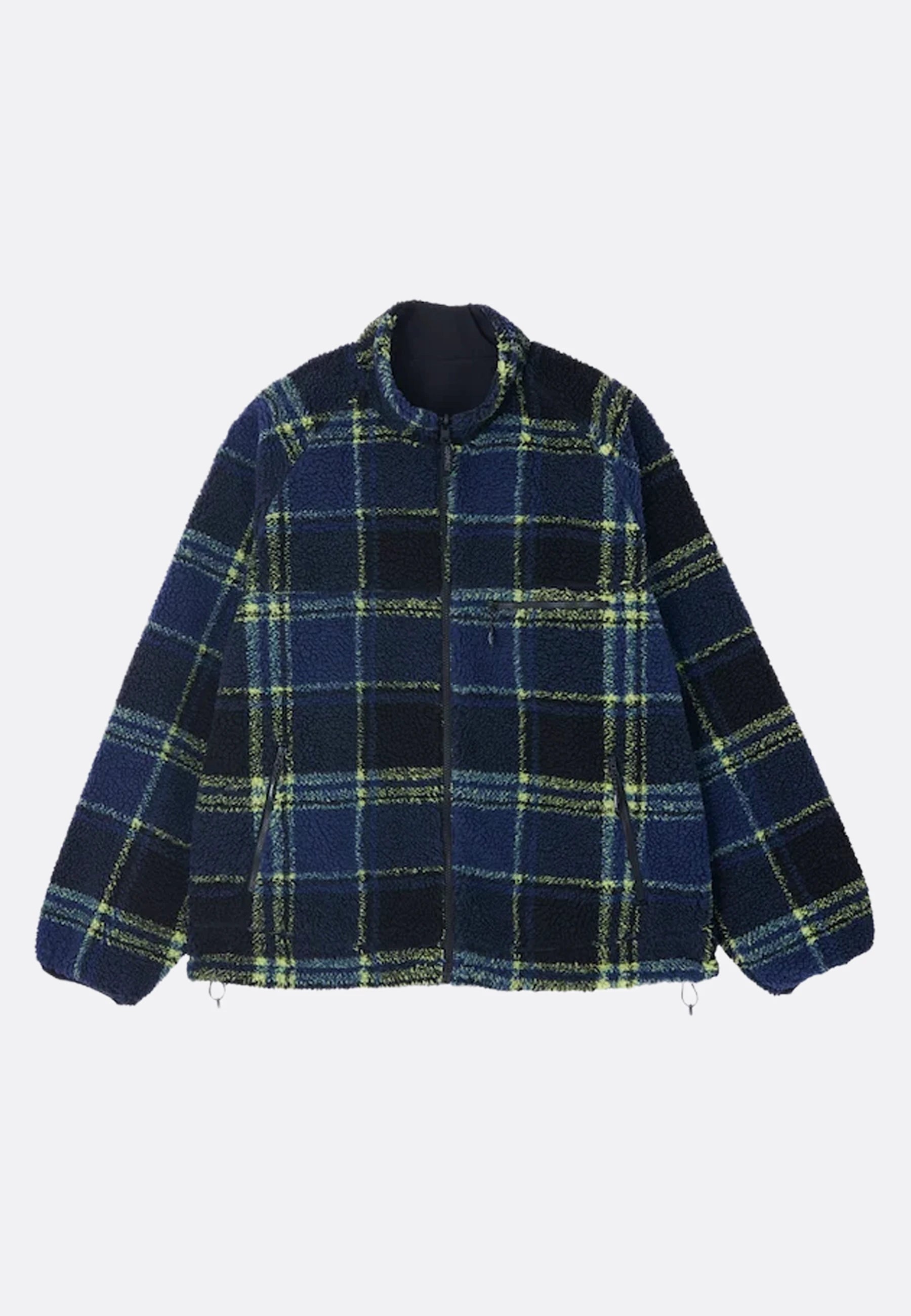 Reversible Sherpa Plaid Jacket - Plaid/Black