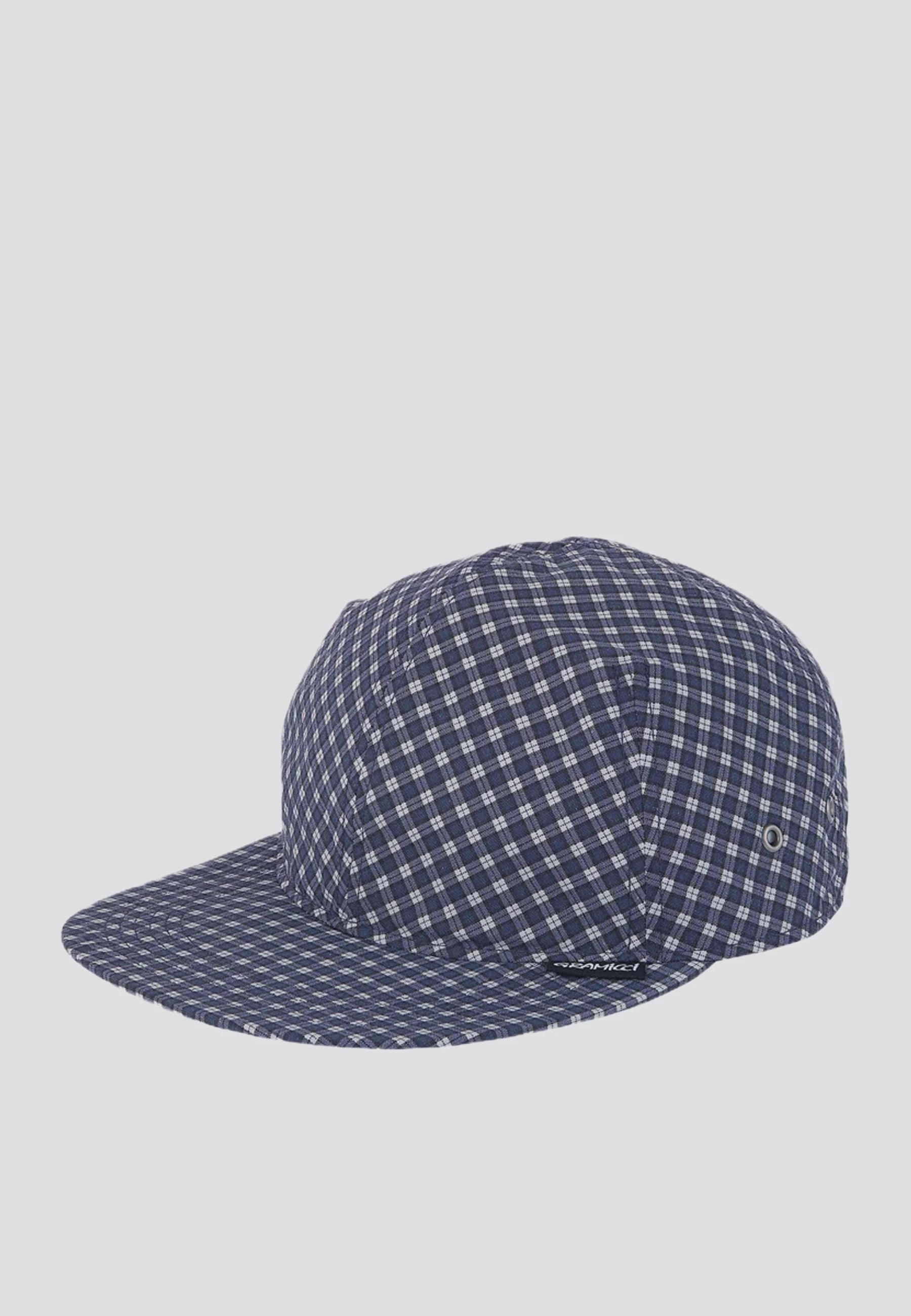 Mini Check Nylon Cap - Navy Check