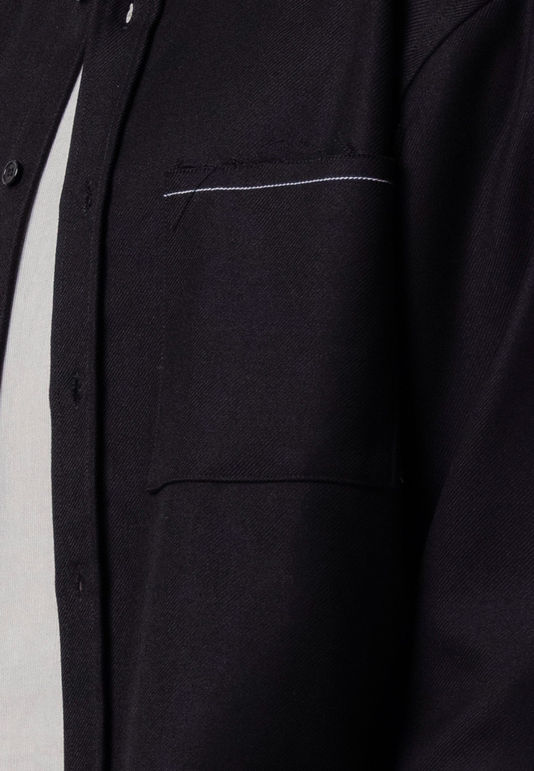 Hold LS Pocket Shirt - Black/White