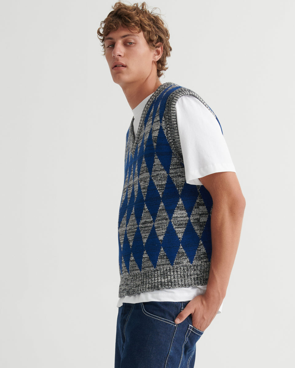 Jarman Vest - Diamond Jacquard