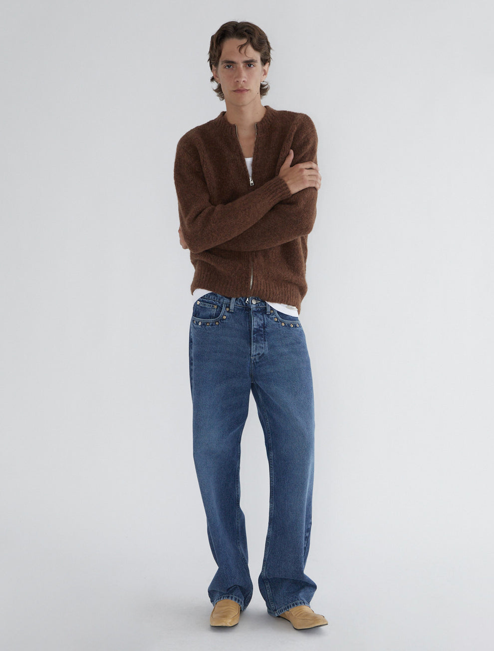 Hasta Luego Zip Knit - Brown