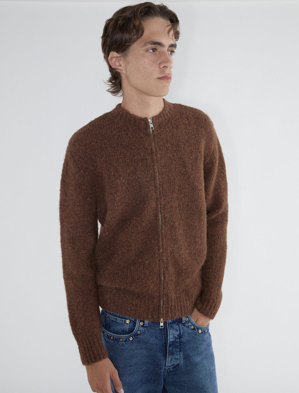 Hasta Luego Zip Knit - Brown