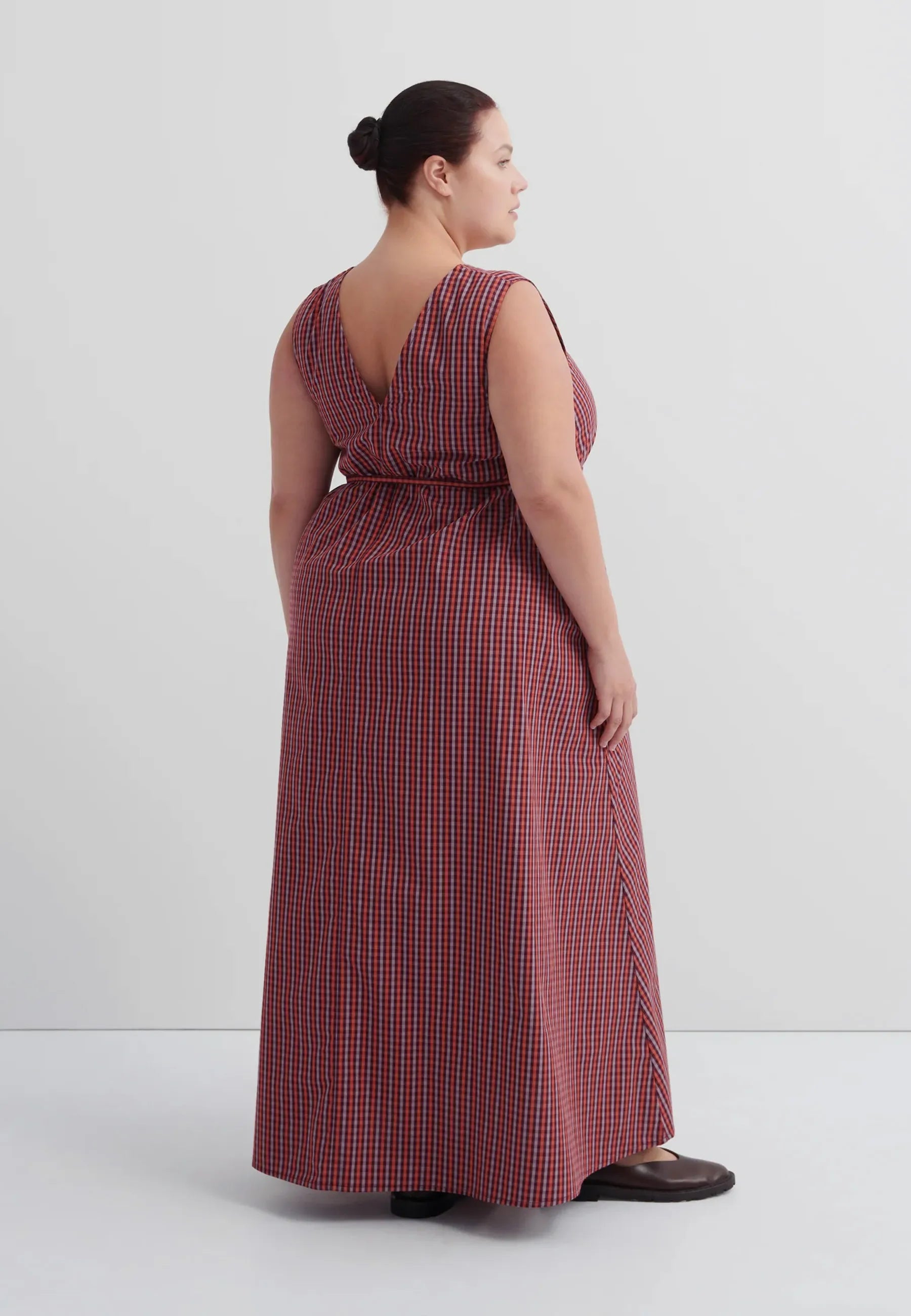 Belle Dress - Maroon Check
