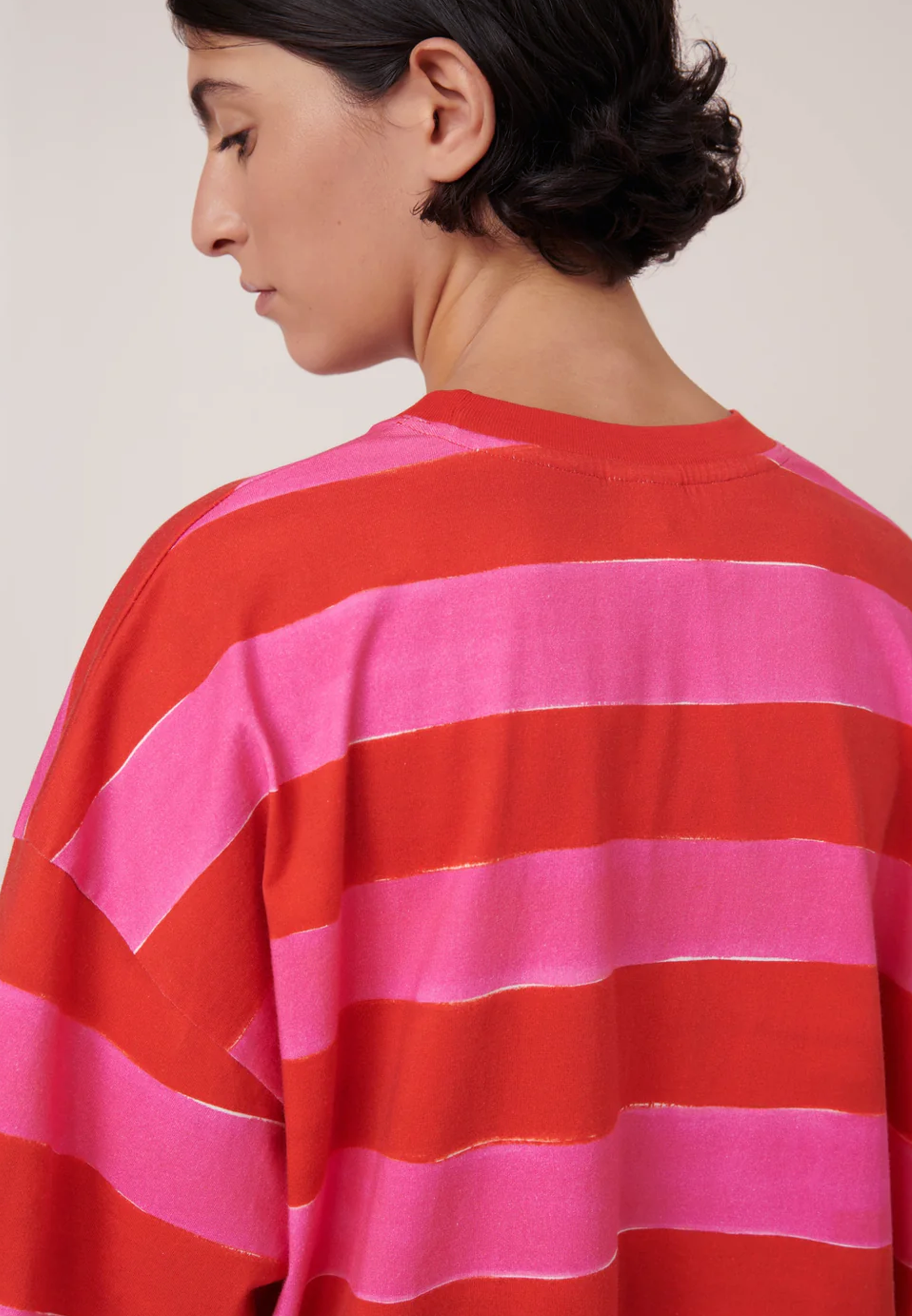 Oversized Boxy T-Shirt - Painted Stripe