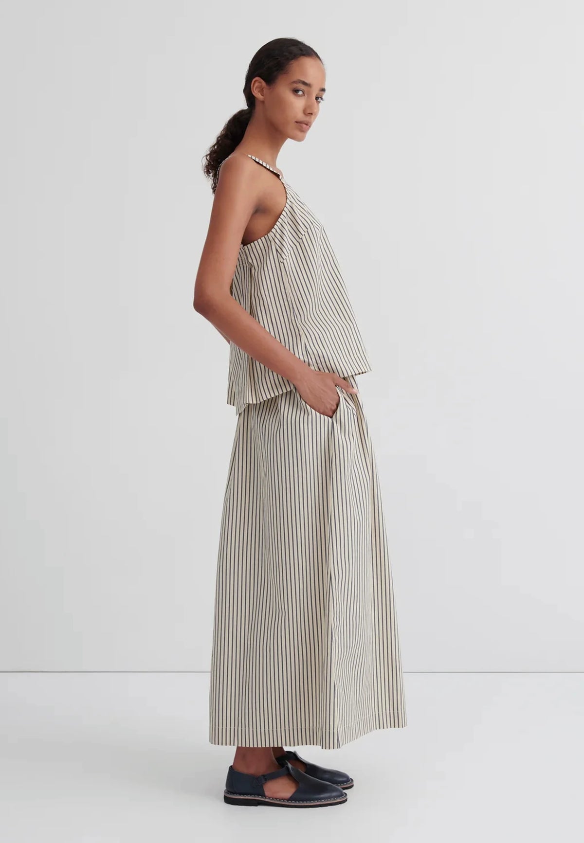 Elle Top - Ecru Stripe