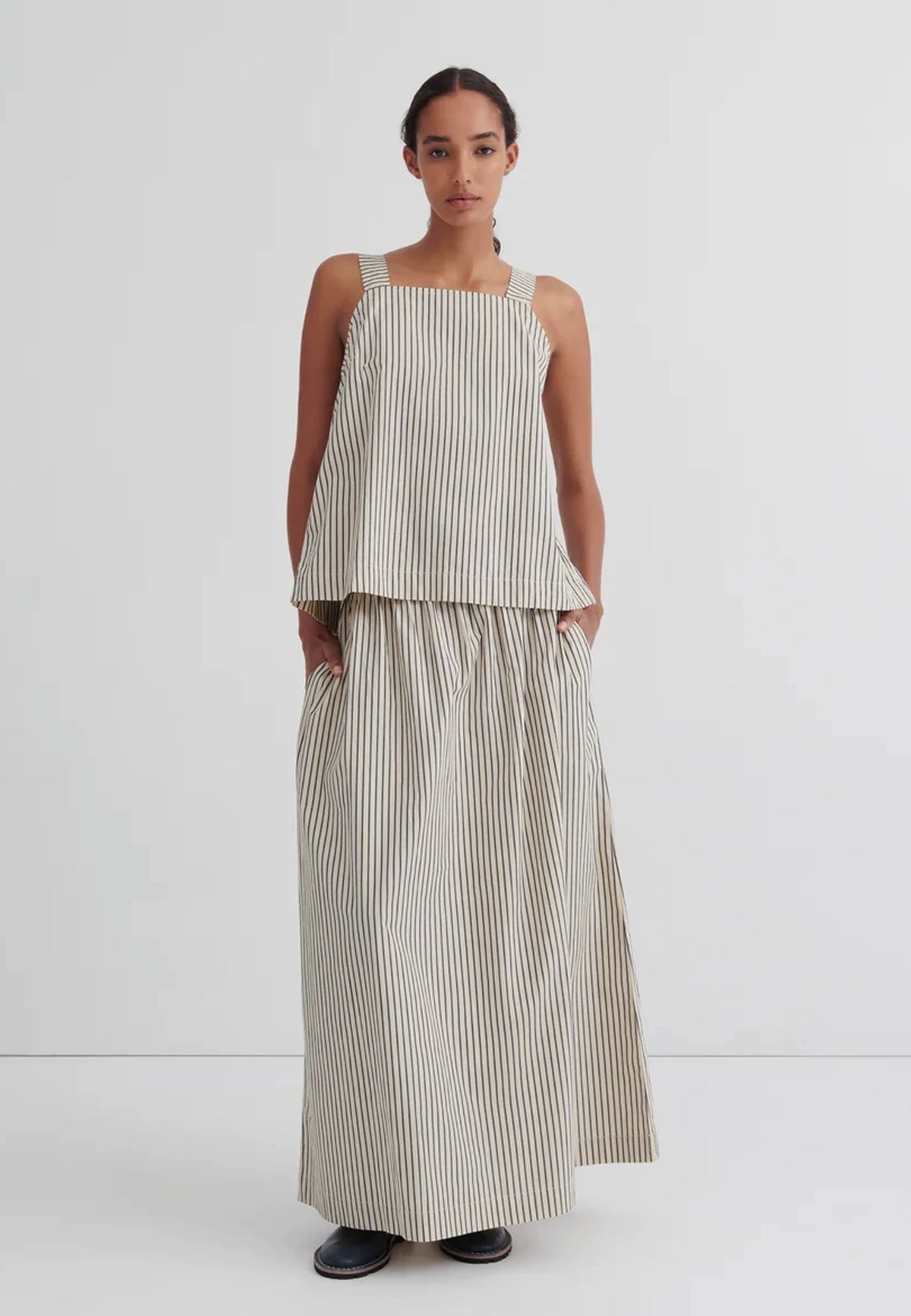 Elle Top - Ecru Stripe