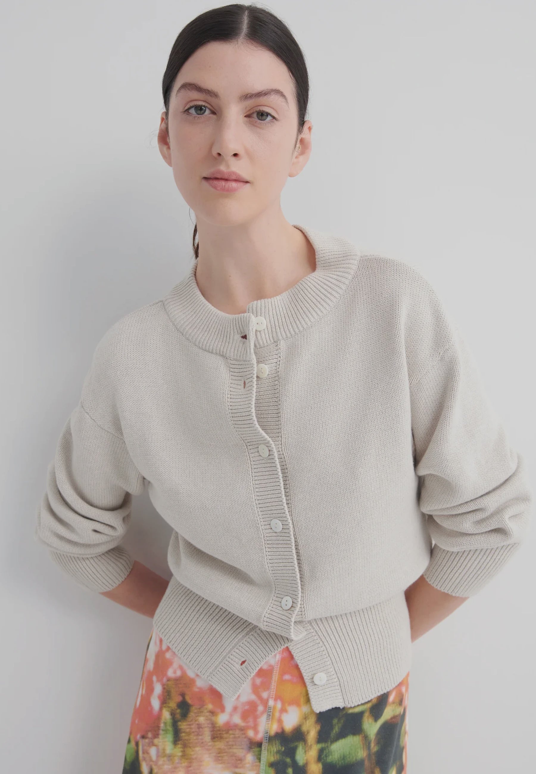 Silhouette Cardigan - Oat Melange