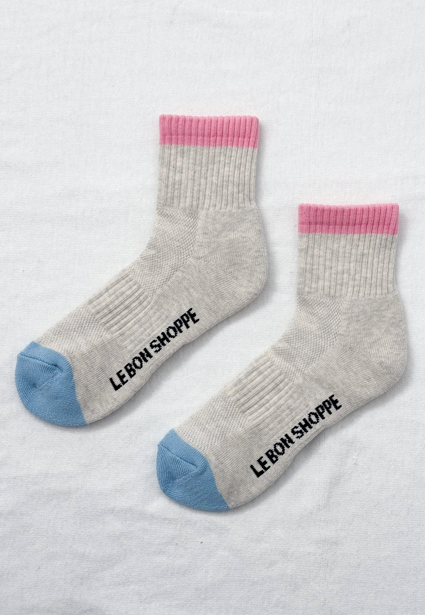 Color Block Girlfriend Socks - Grey Pink