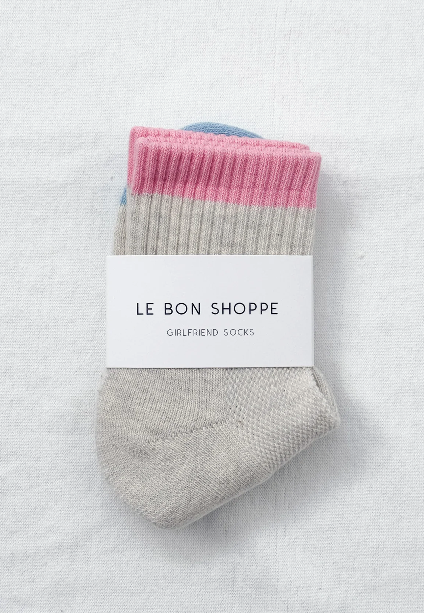 Color Block Girlfriend Socks - Grey Pink