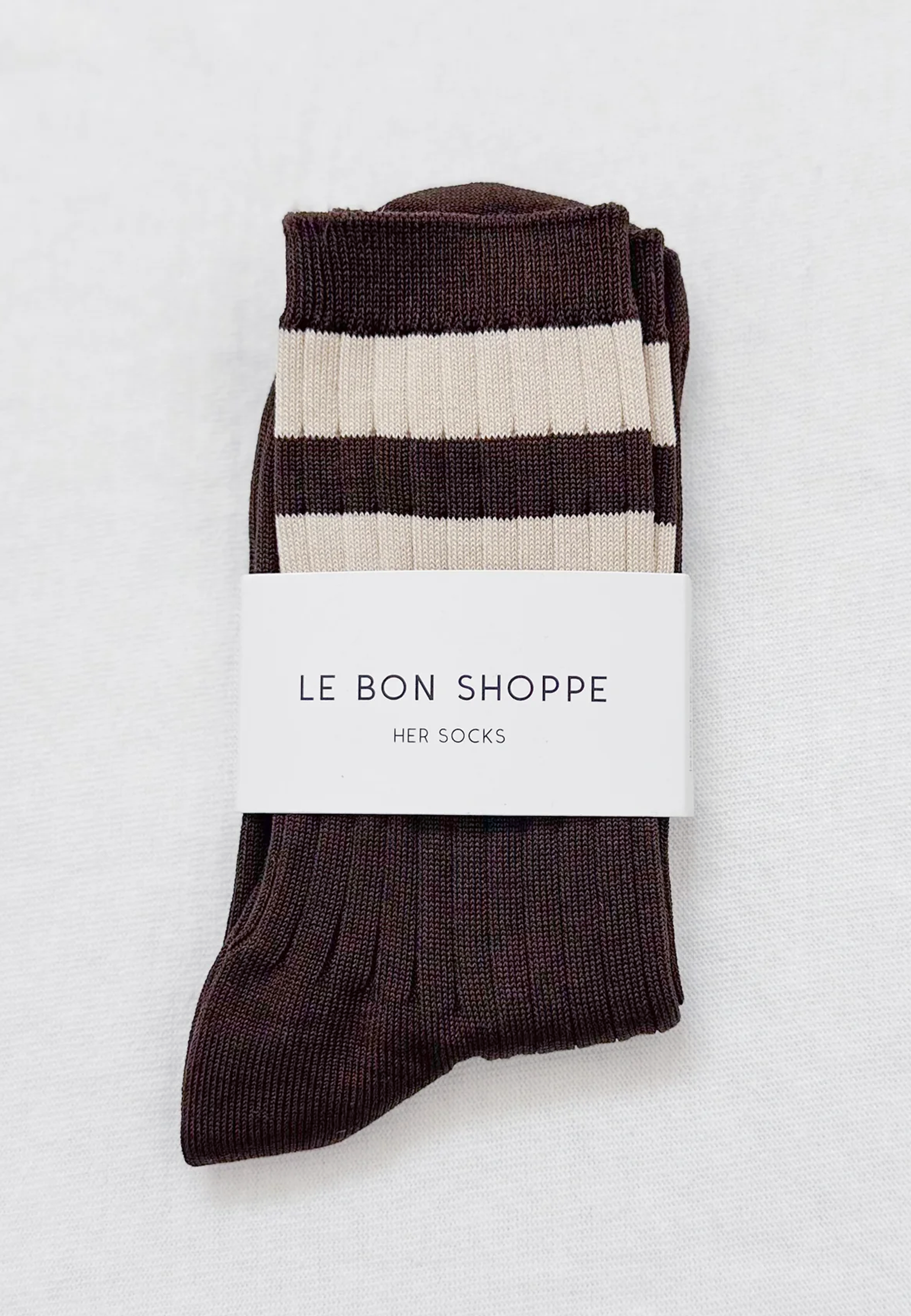 Her Varsity Socks - Espresso