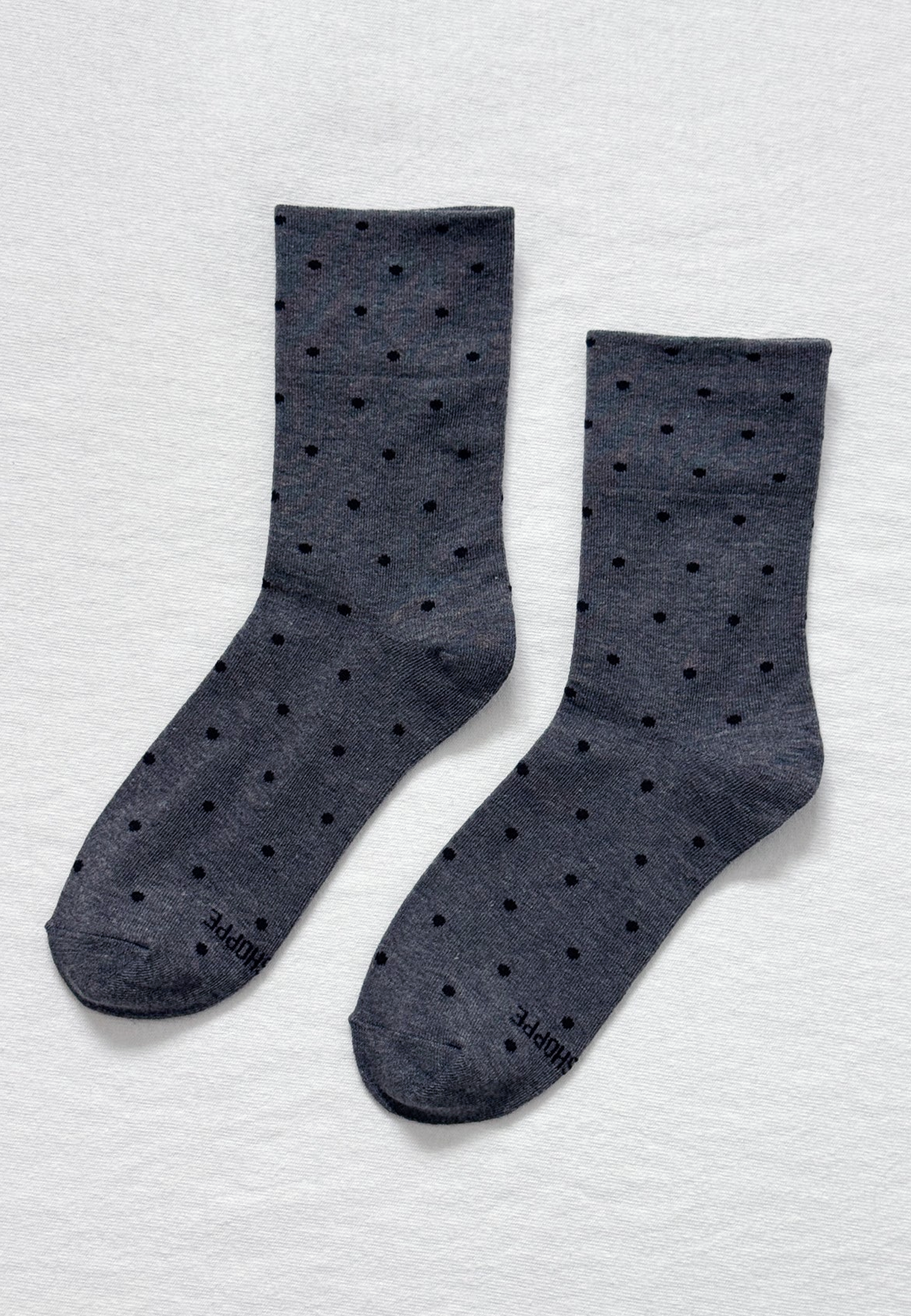 Sneaker Socks - Charcoal Polka Dot