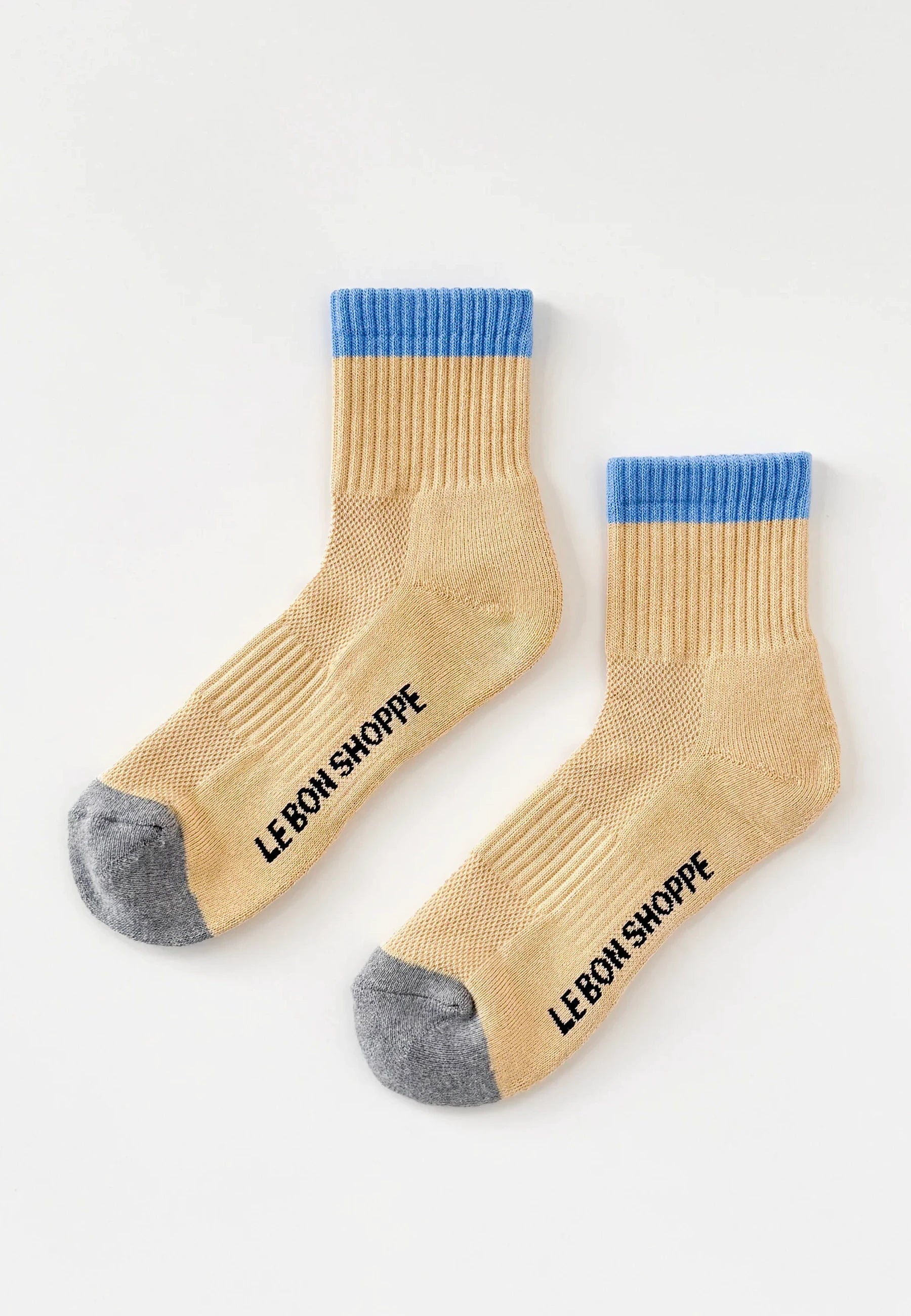 Color Block Girlfriend Socks - Yellow/Blue