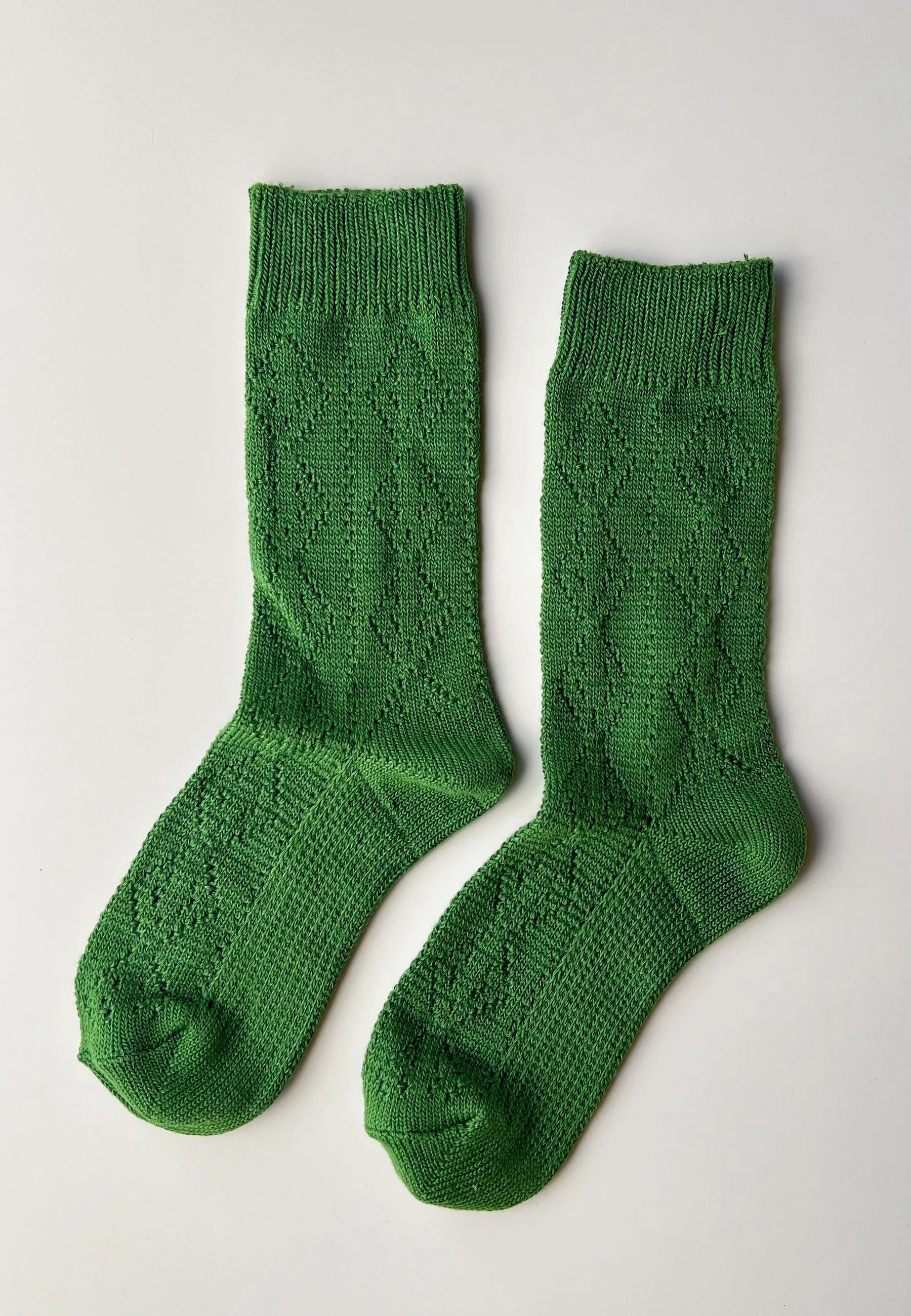Modal Eyelet Socks - Palm Green