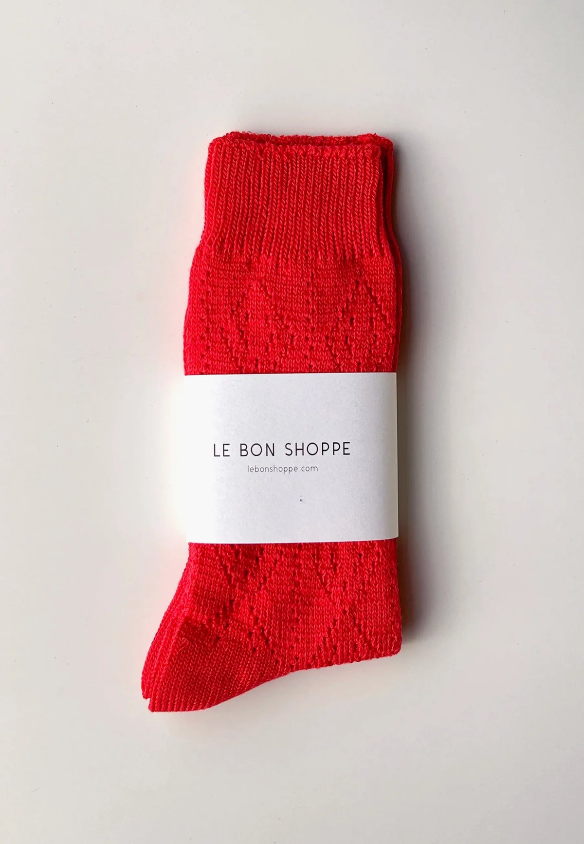 Modal Eyelet Socks - Poppy Red
