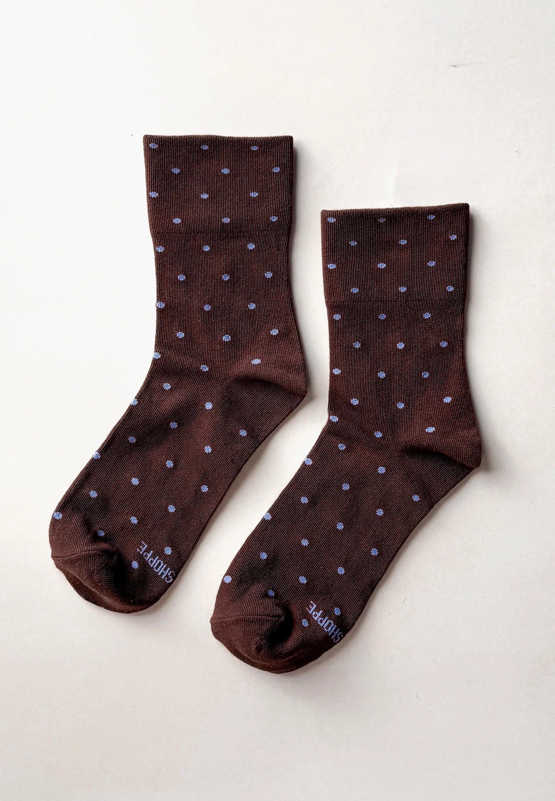 Patterned Sneaker Socks - Cacao/Blue