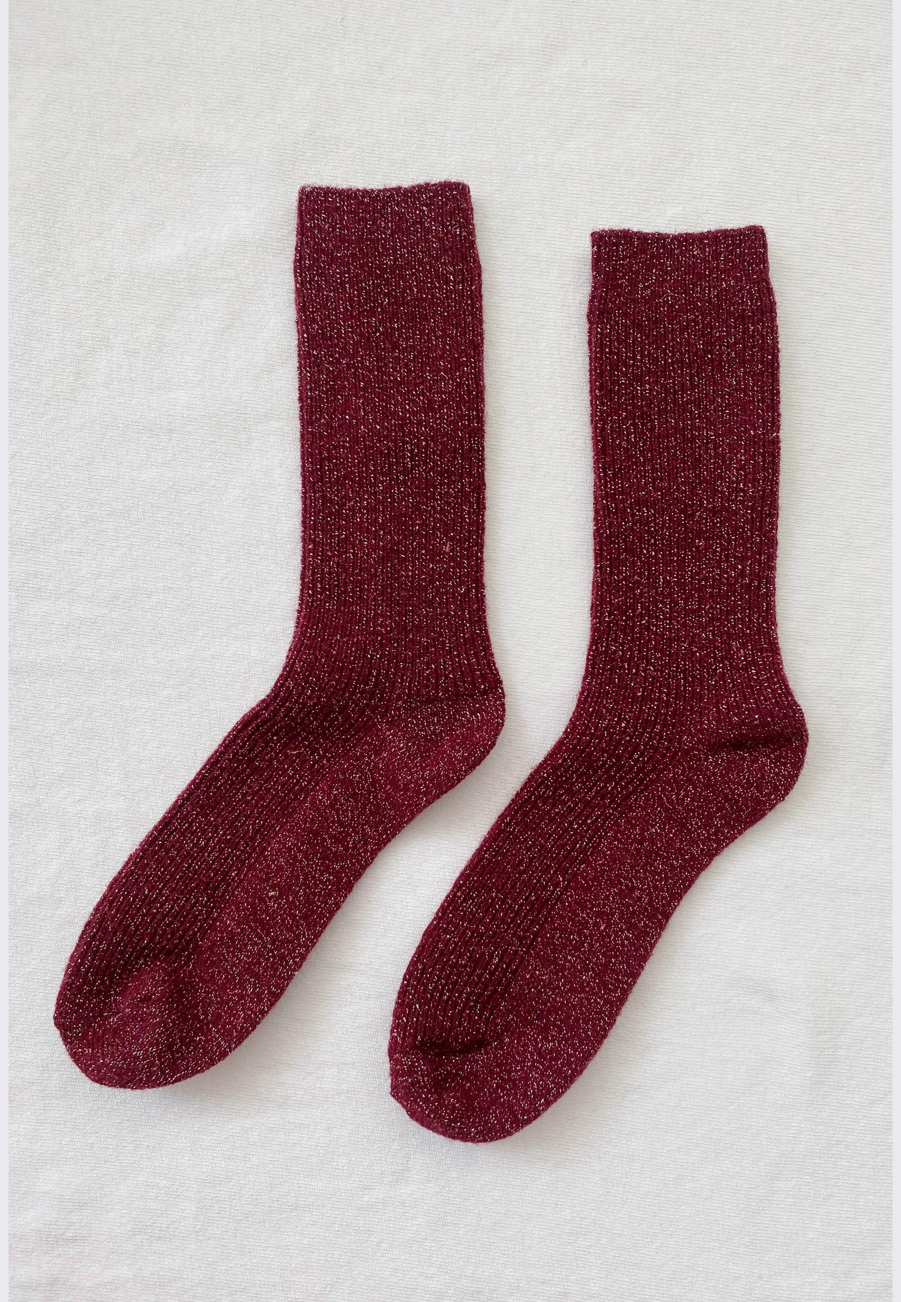Winter Sparkle Socks - Wine