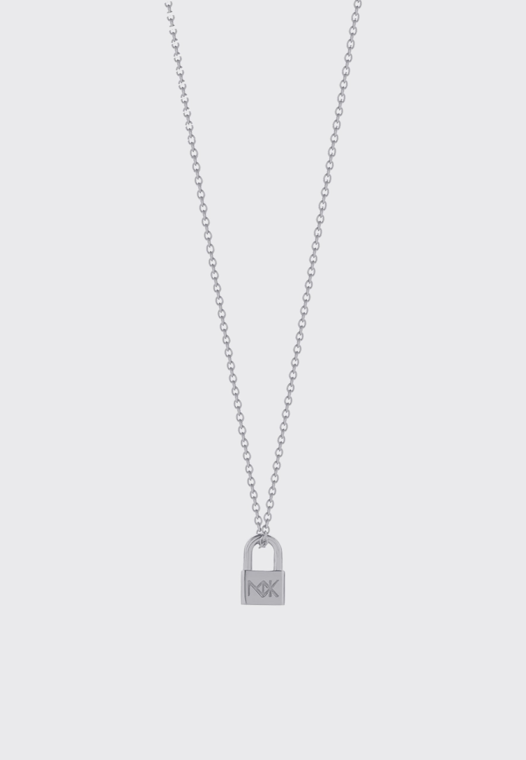 Lock Charm Necklace - Silver