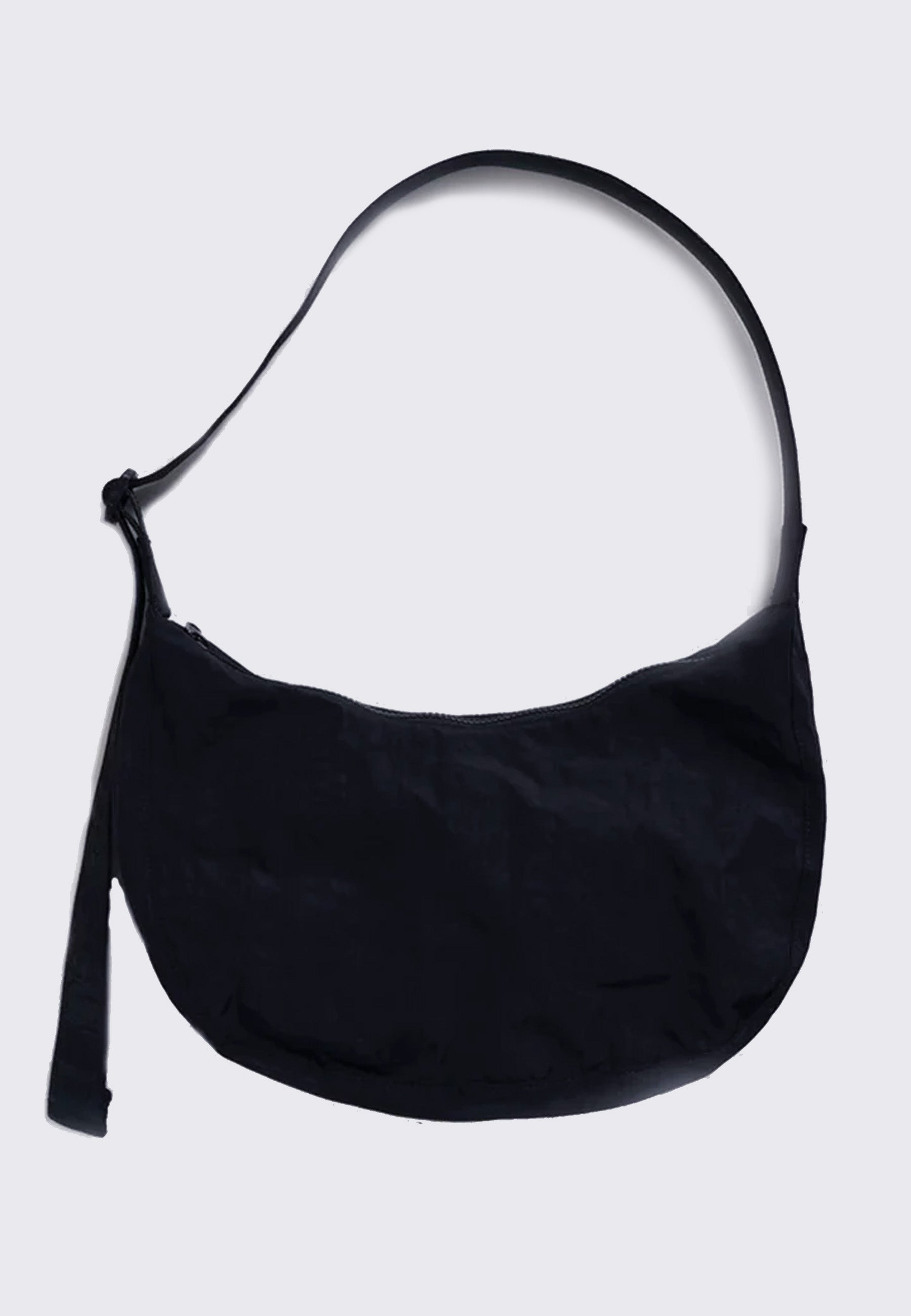 Medium Nylon Crescent Bag - Black