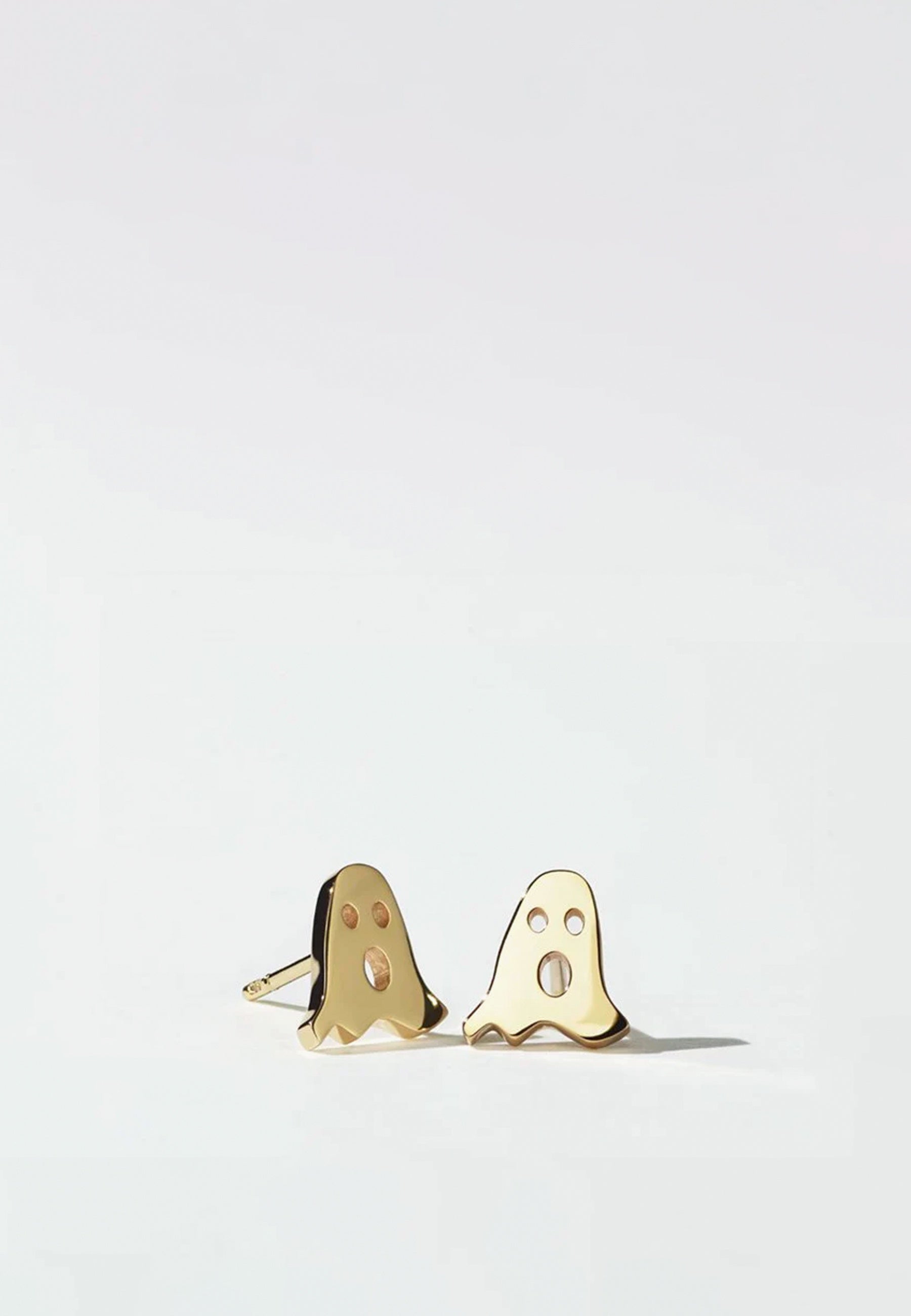 Nell Ghost Stud Earrings - Gold Plated