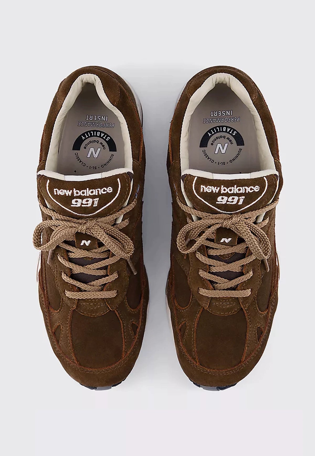 Made in UK 991v2 - Luxe Suede Cocoa/Castle Wall - M991BR1