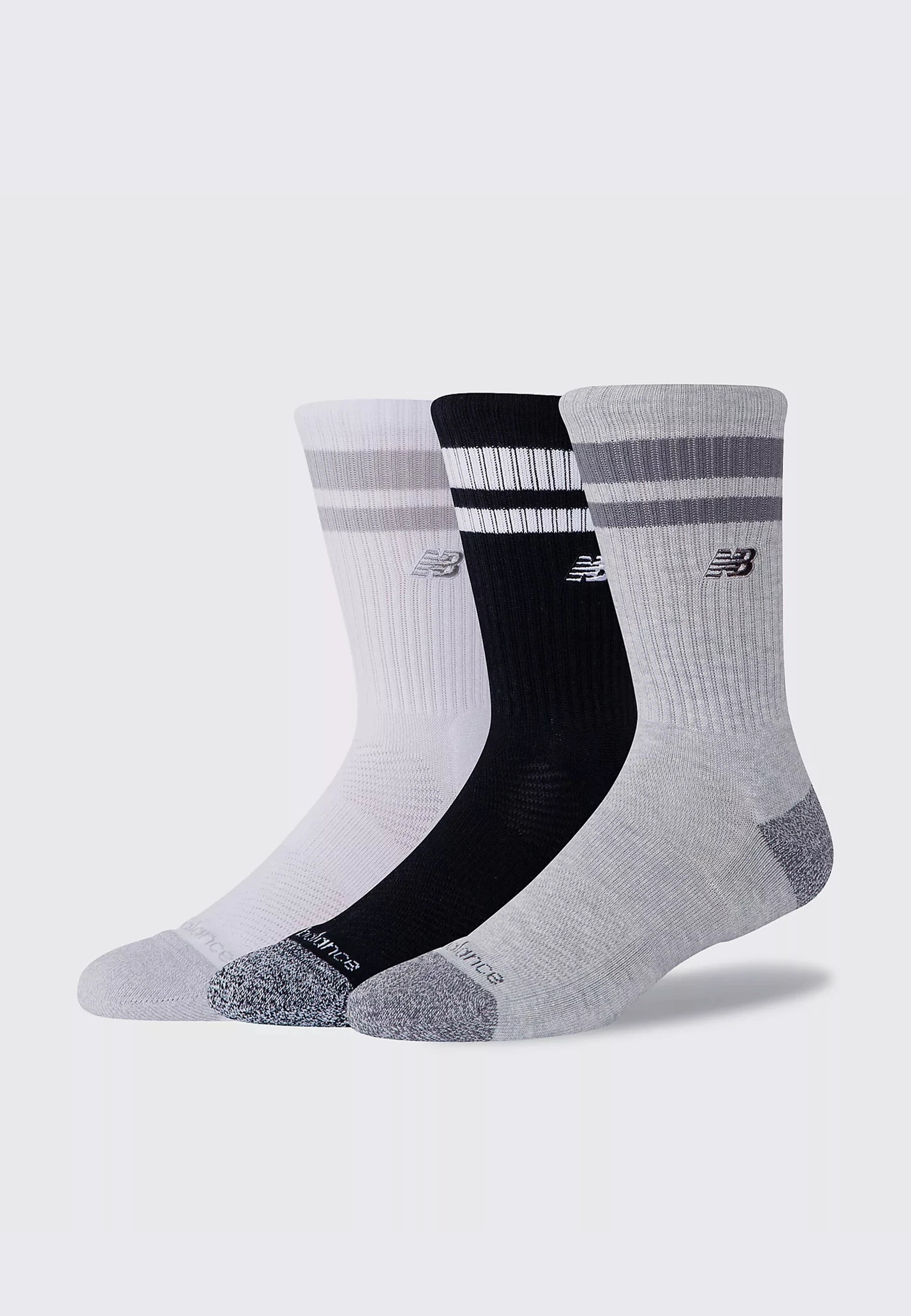 Active Premium Stripe Crew 3 Pack - NB White