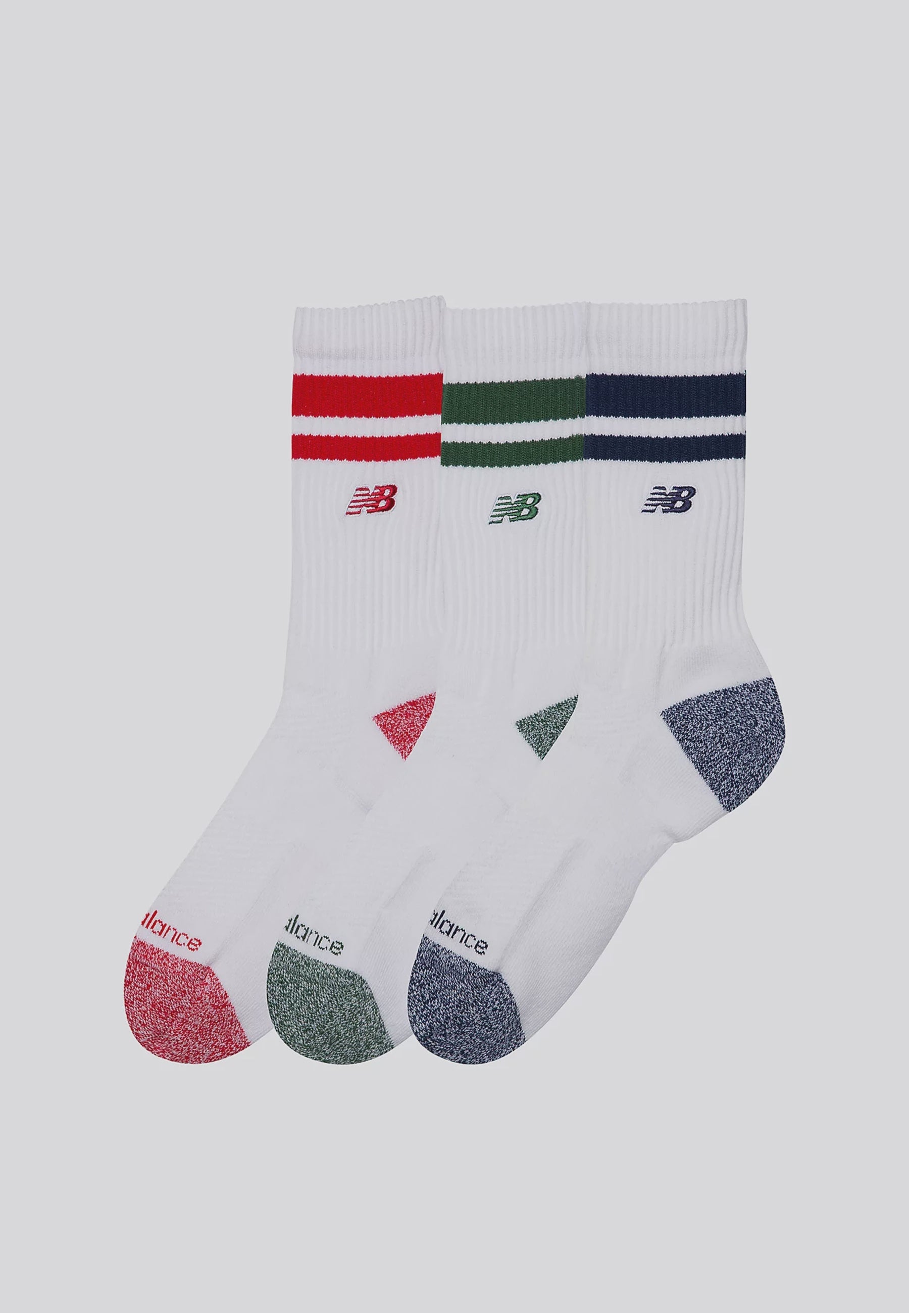 Active Premium Stripe Crew 3 Pack - Team Red
