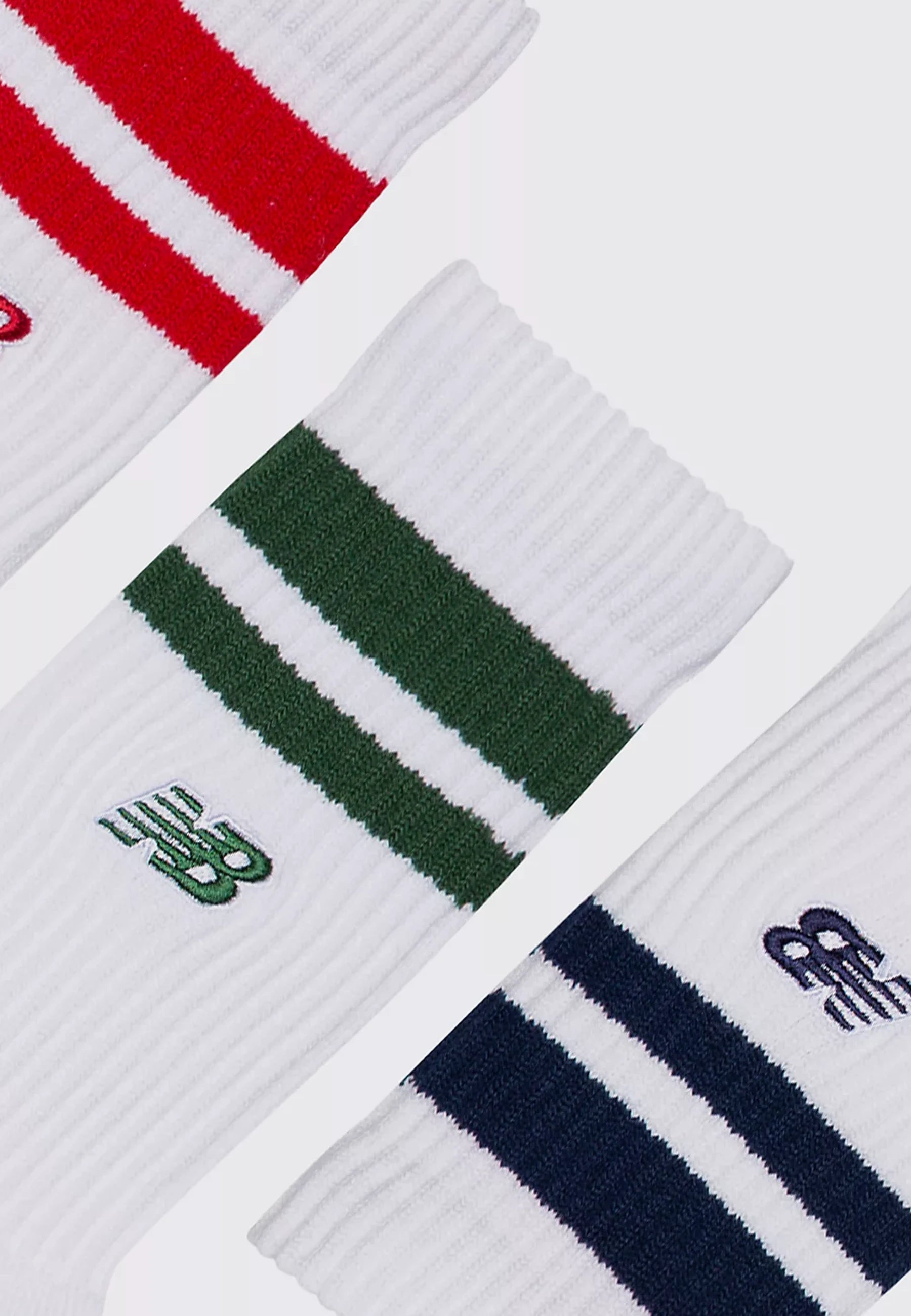 Active Premium Stripe Crew 3 Pack - Team Red