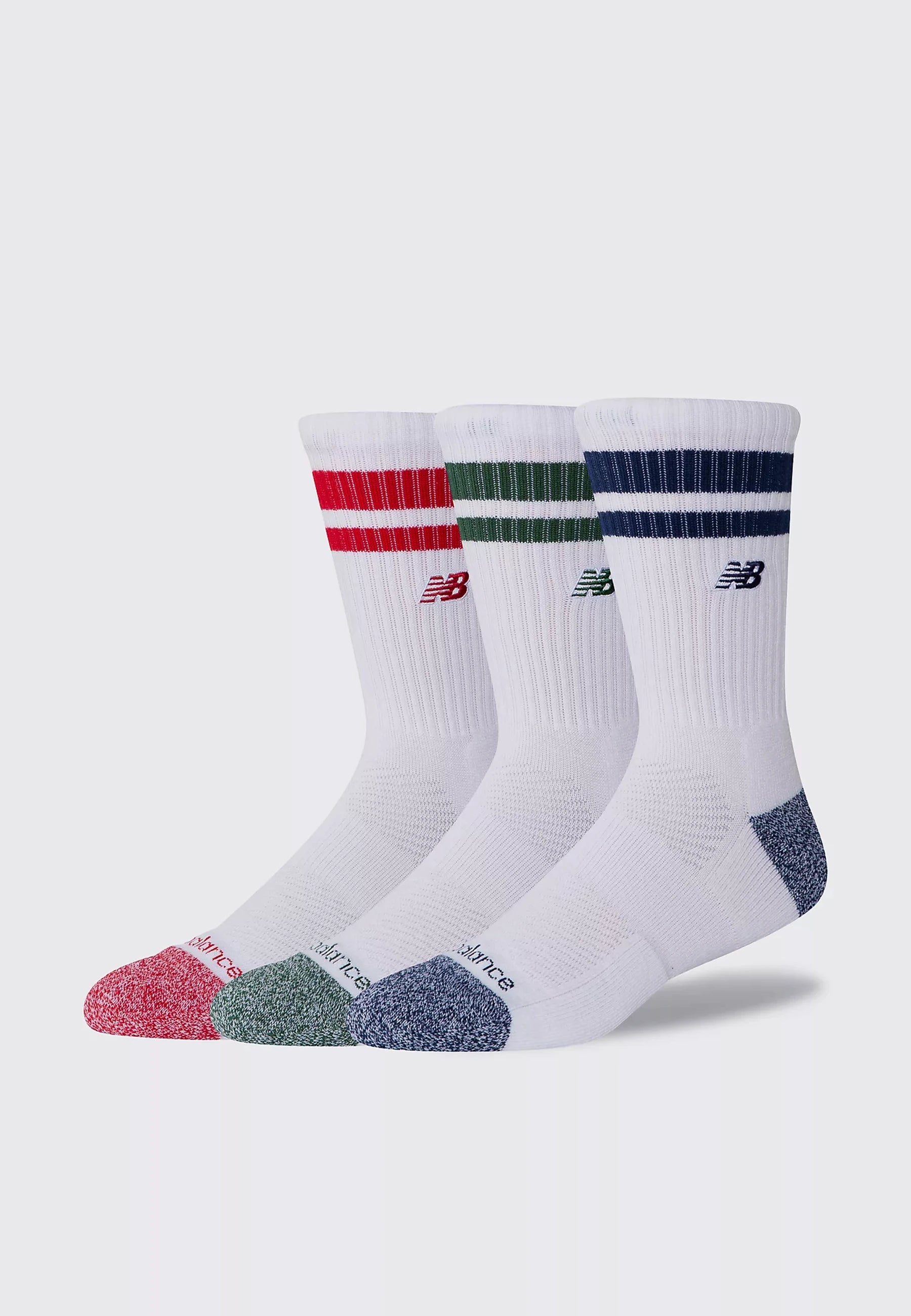Active Premium Stripe Crew 3 Pack - Team Red