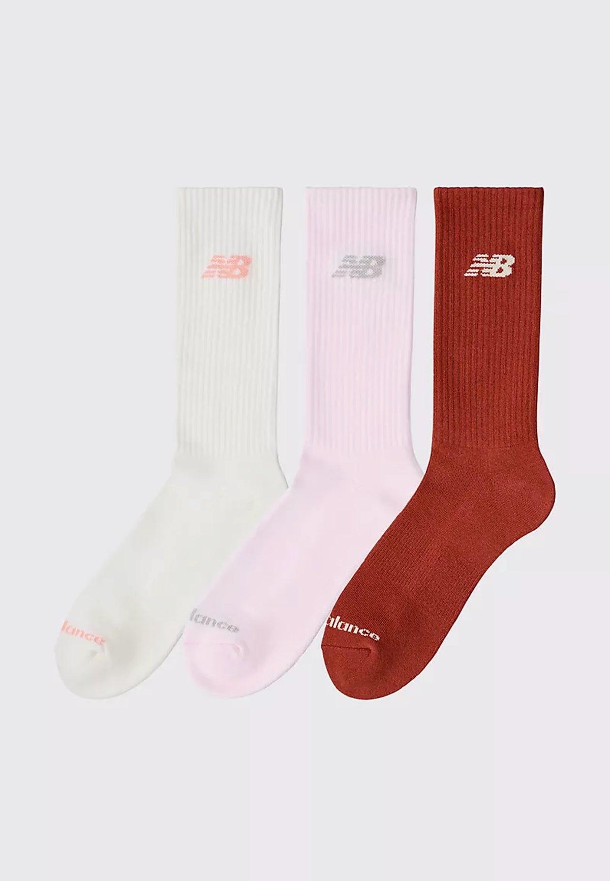 Everyday Crew 3 Pack Socks - Maple/Pink Salt