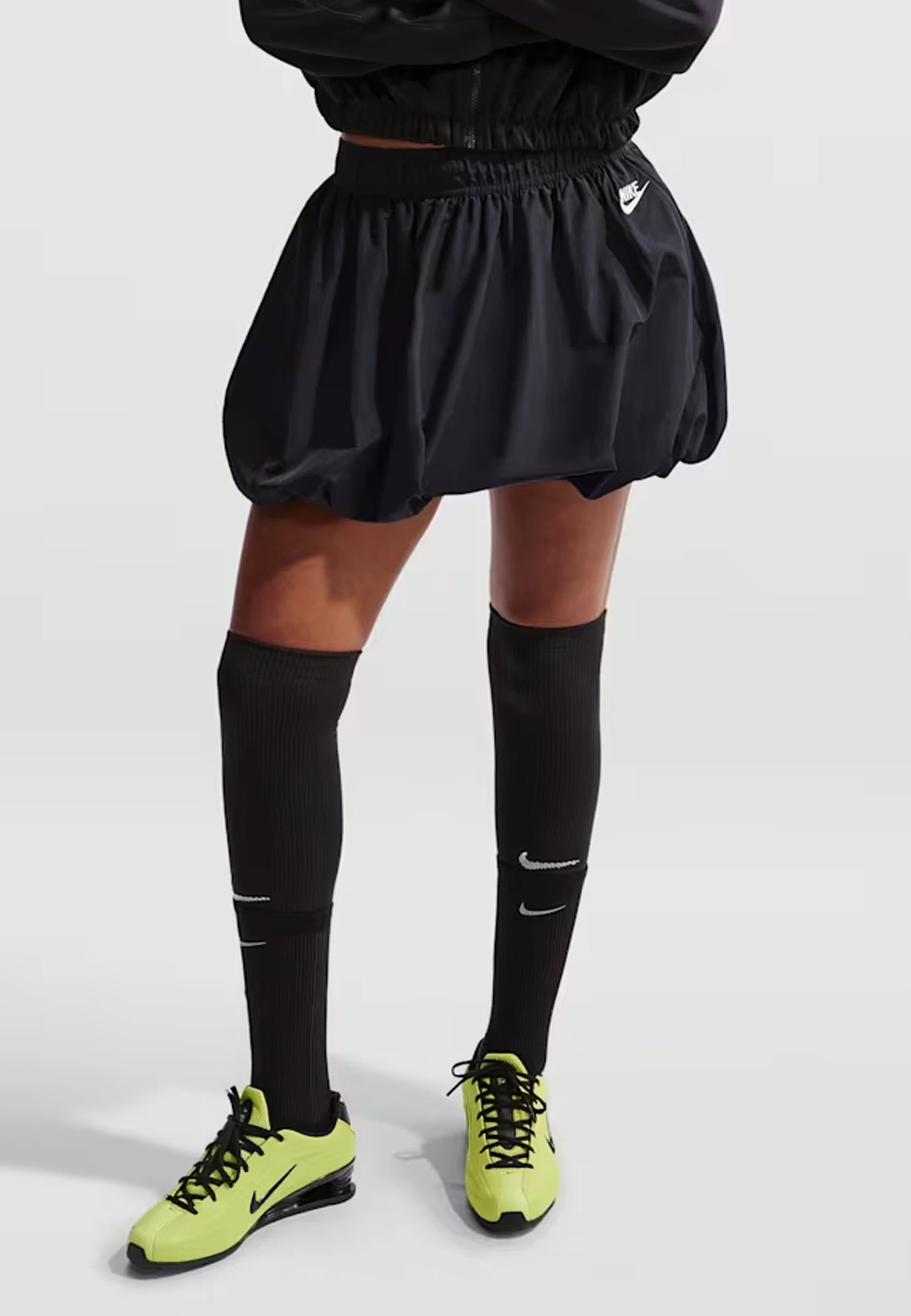 Women's Loose Bubble Skirt - Black