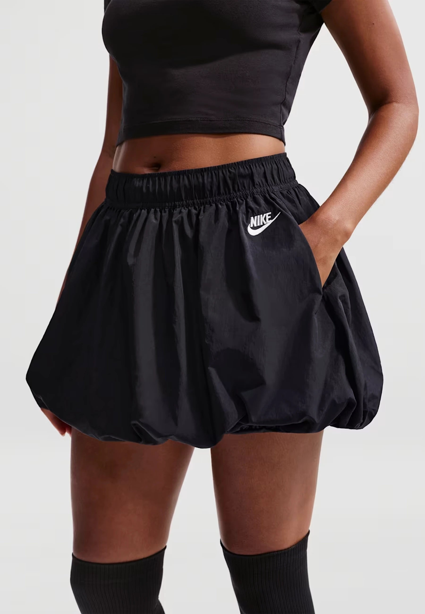 Women's Loose Bubble Skirt - Black