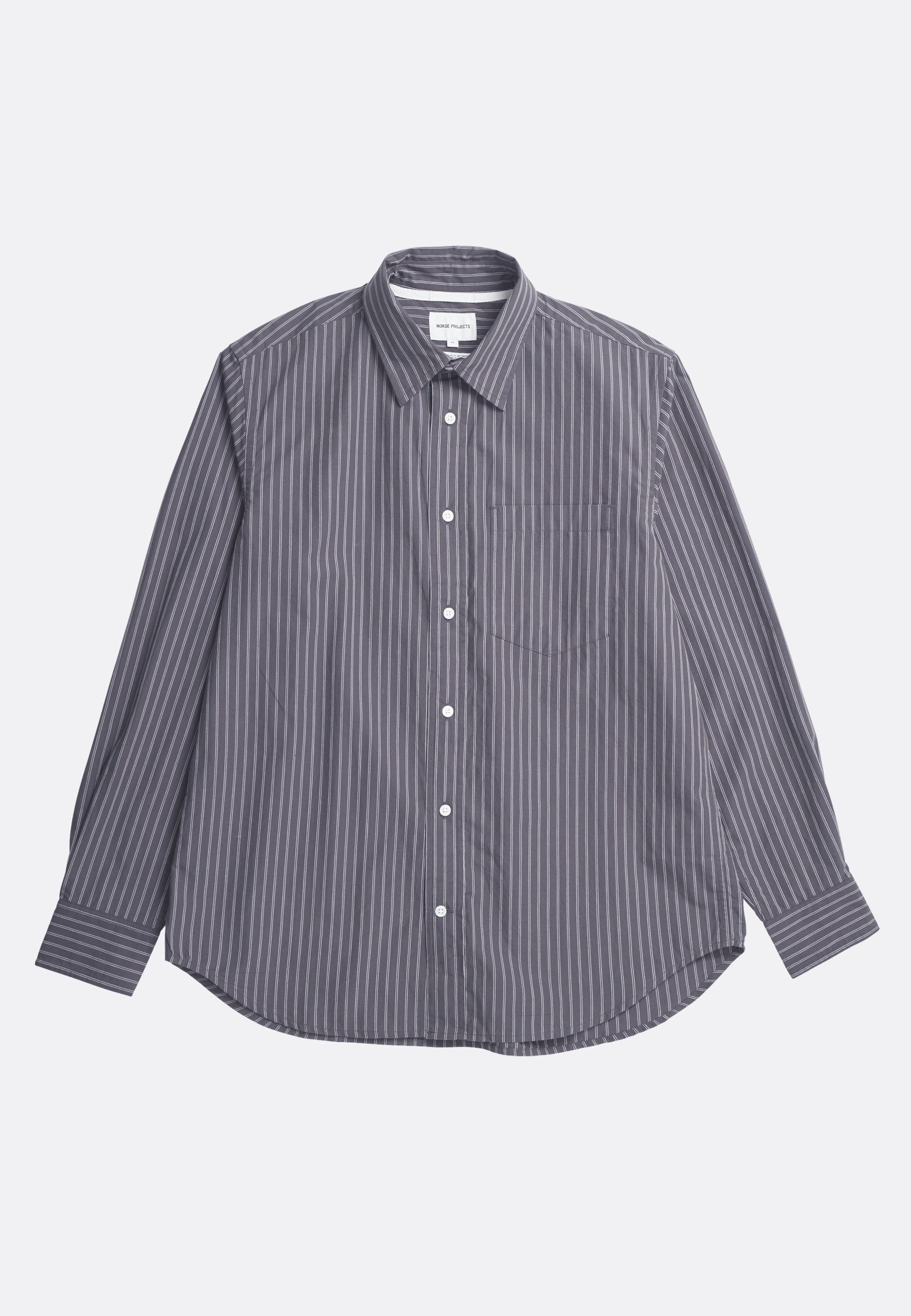 Algot Poplin Stripe Shirt - Graphite