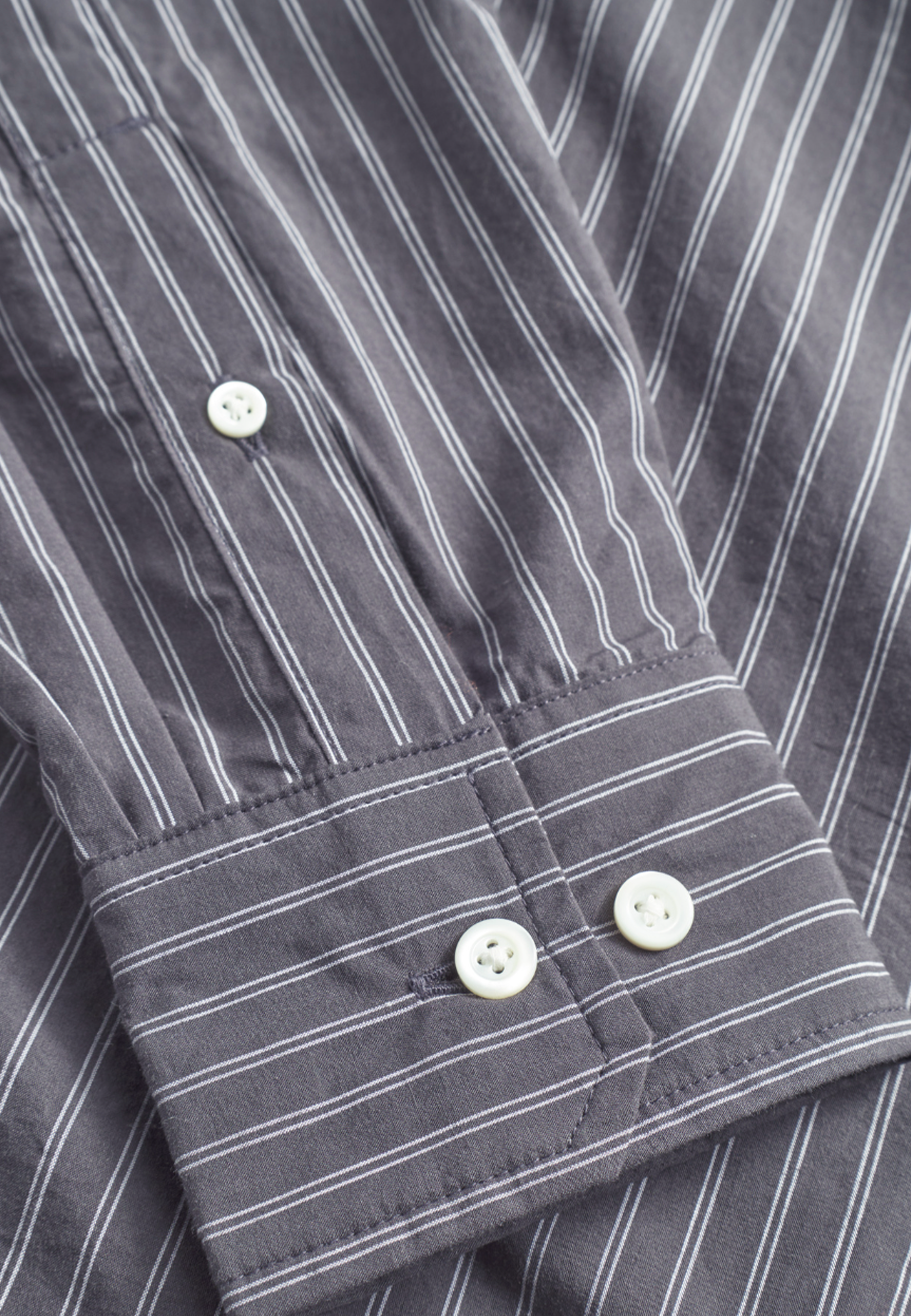 Algot Poplin Stripe Shirt - Graphite