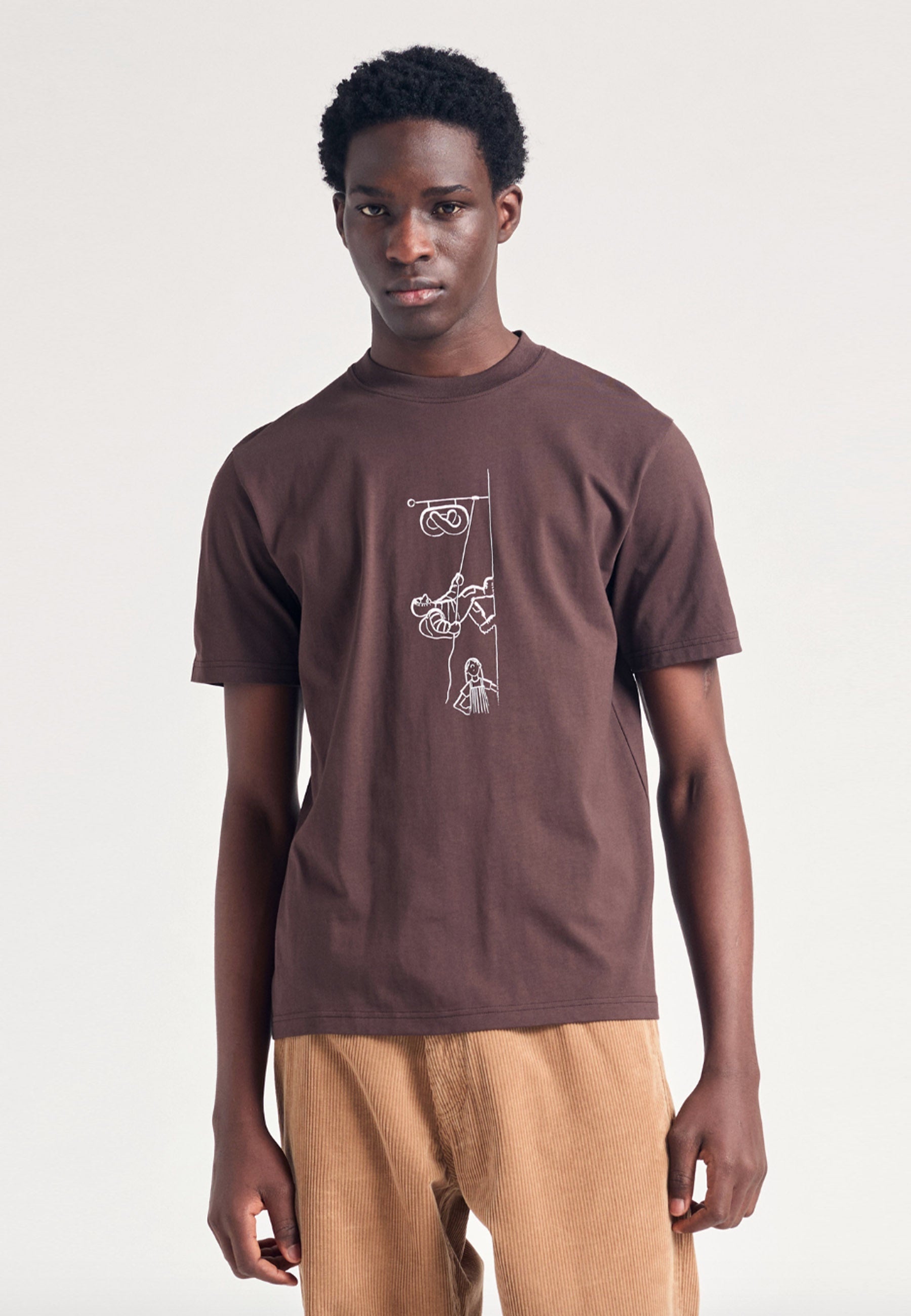 Norse x Daniel Frost Baker Ascent T-Shirt - Seal Brown