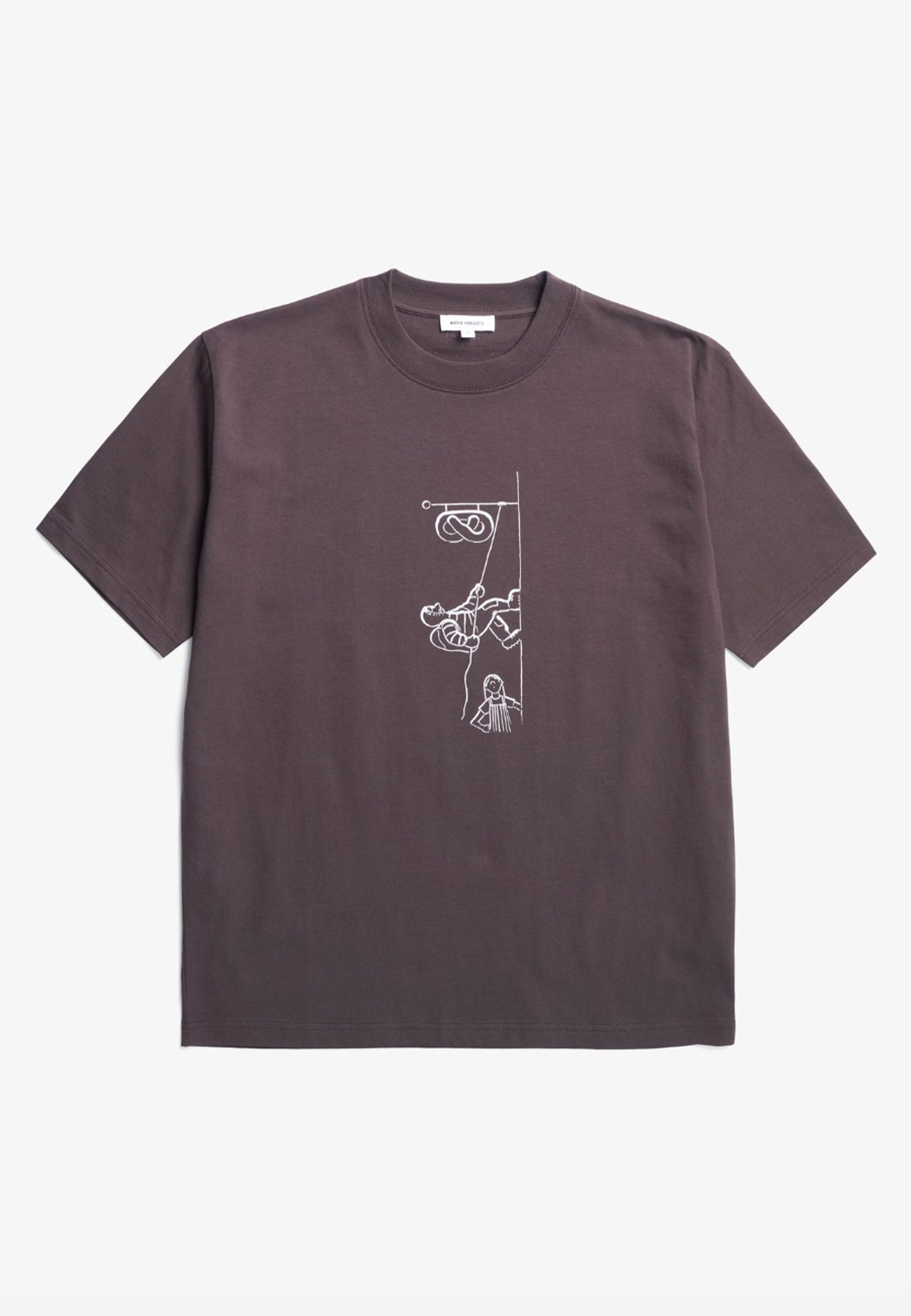 Norse x Daniel Frost Baker Ascent T-Shirt - Seal Brown
