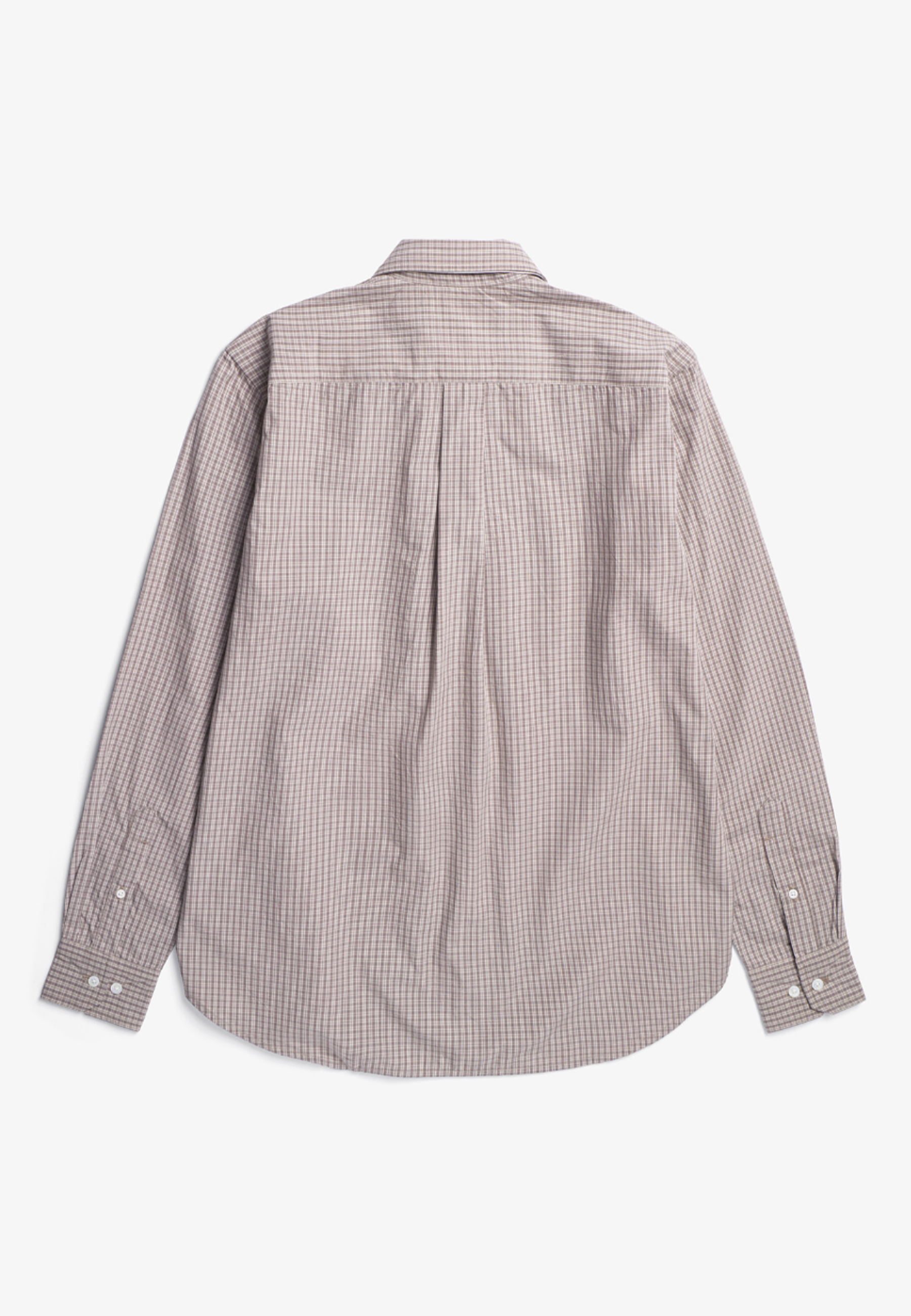 Algot Poplin Check Shirt - Walnut