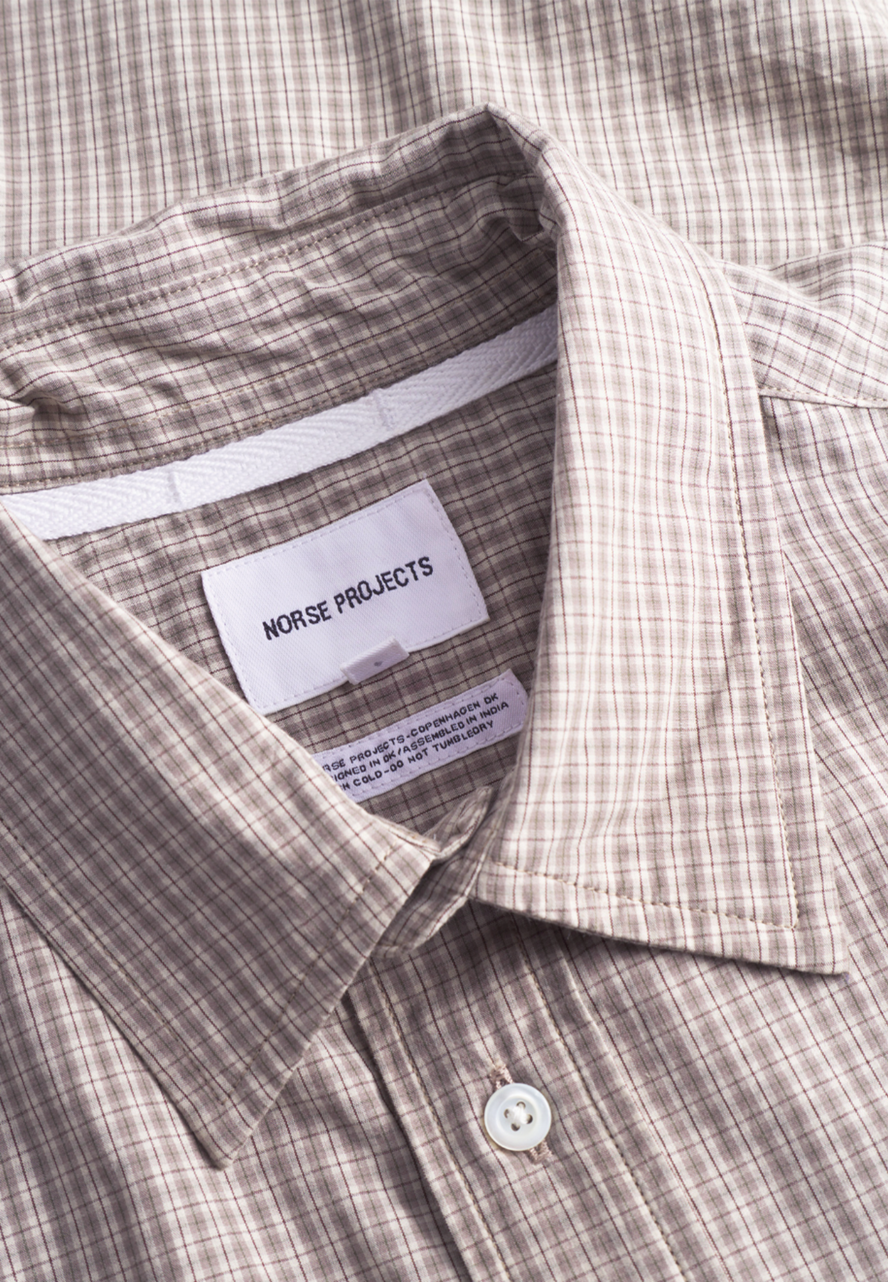 Algot Poplin Check Shirt - Walnut