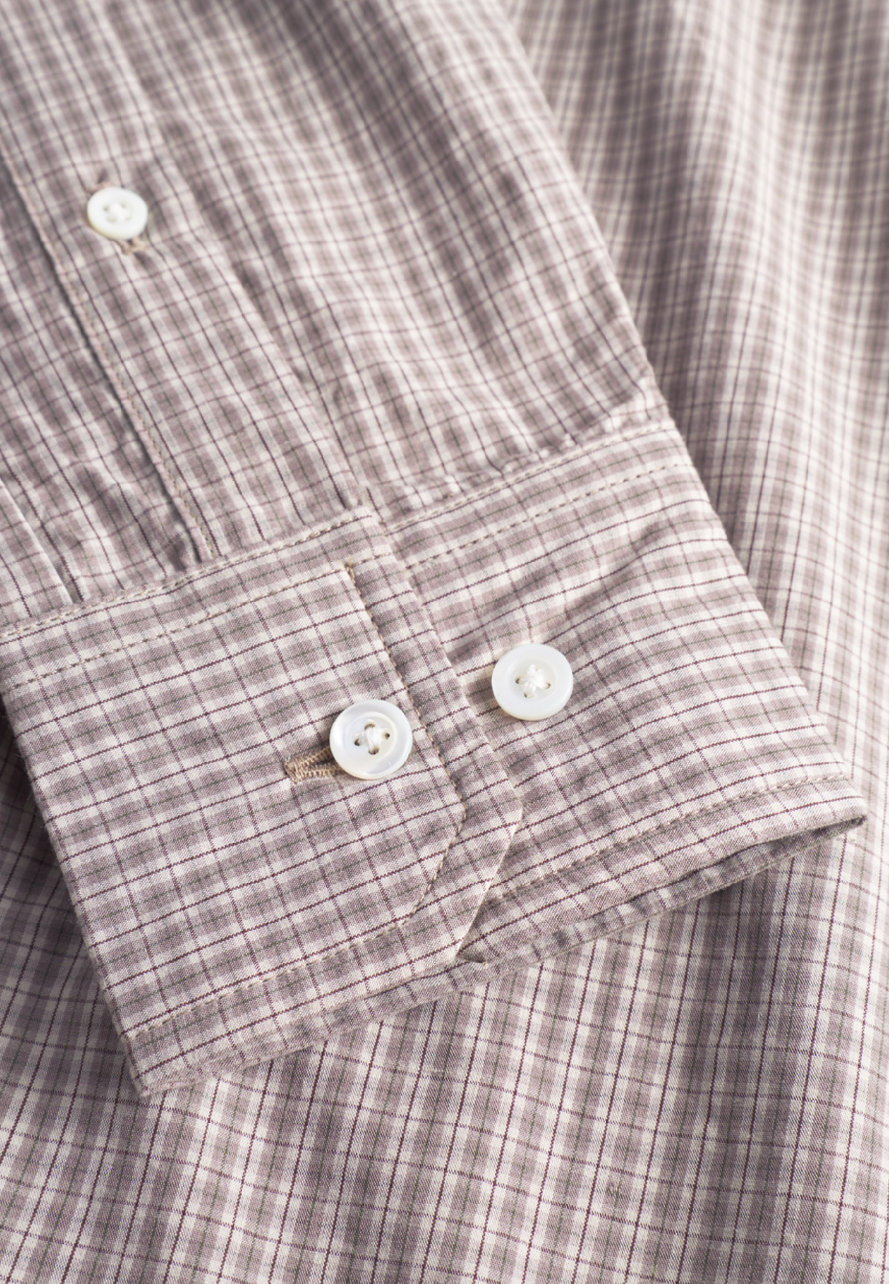 Algot Poplin Check Shirt - Walnut