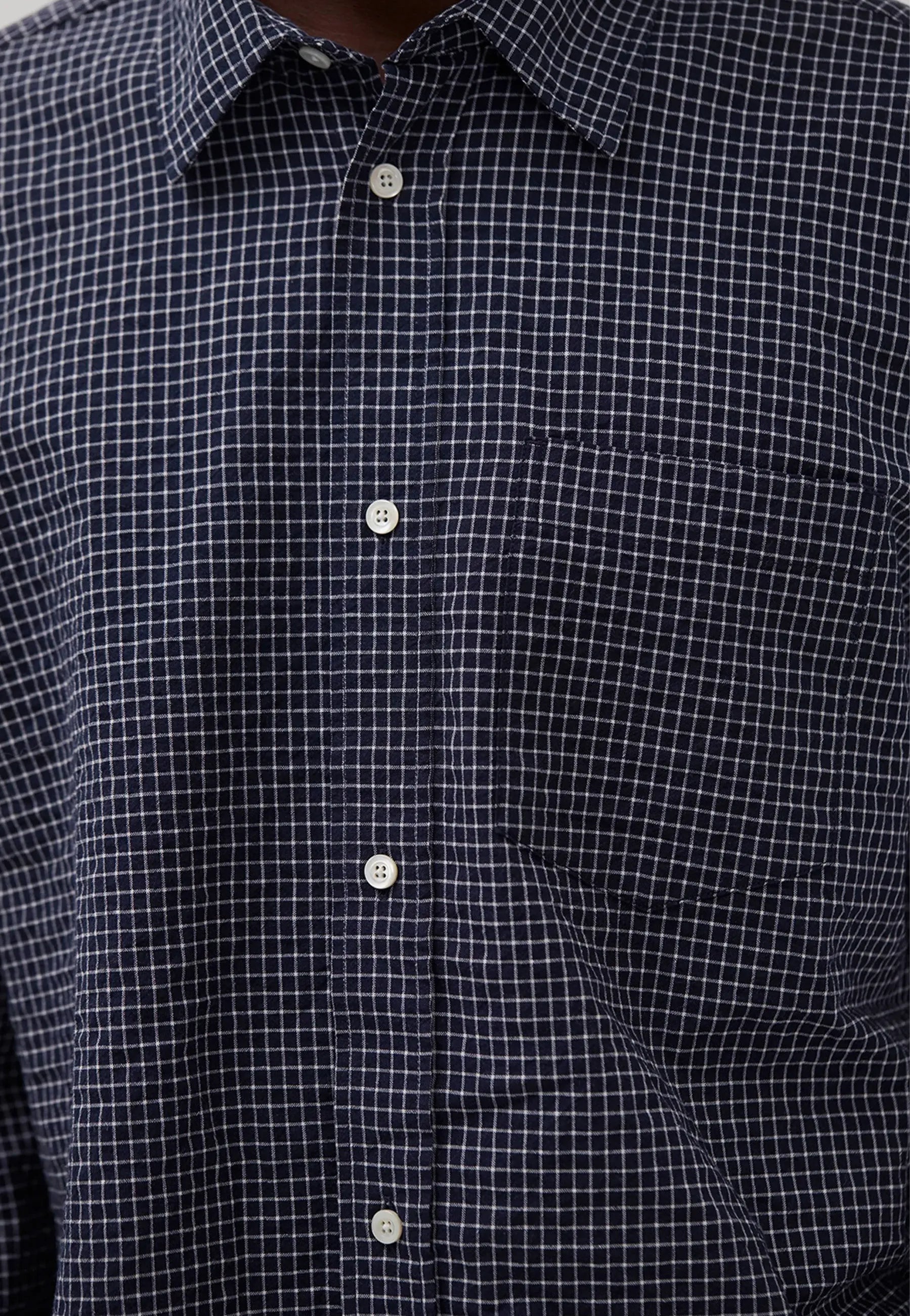 Espevik Check Oversized Shirt - Dark Navy