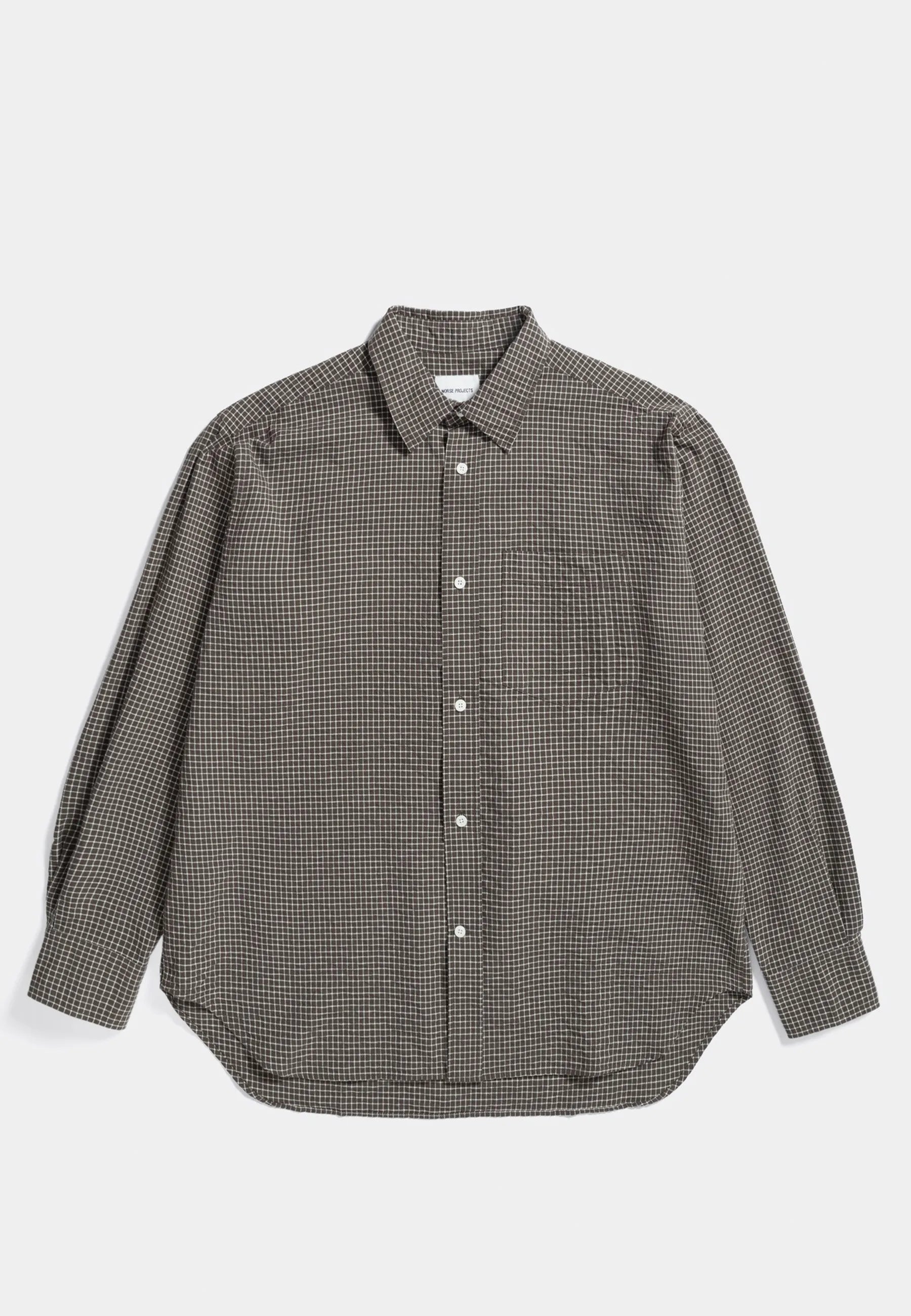 Espevik Check Oversized Shirt - Taupe