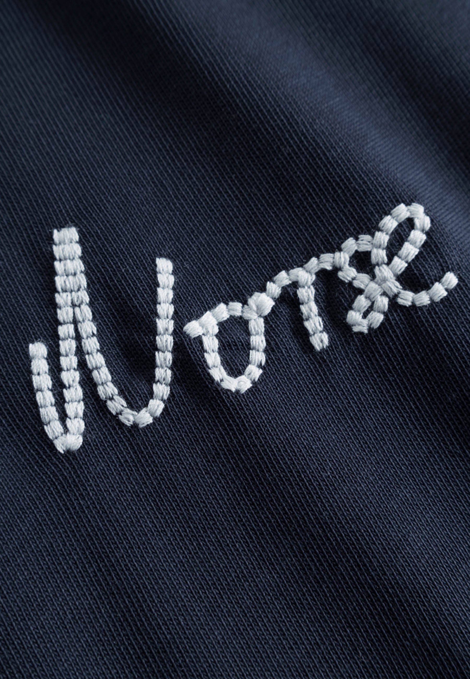 Johannes Organic Chain Stitch Logo T-Shirt - Dark Navy